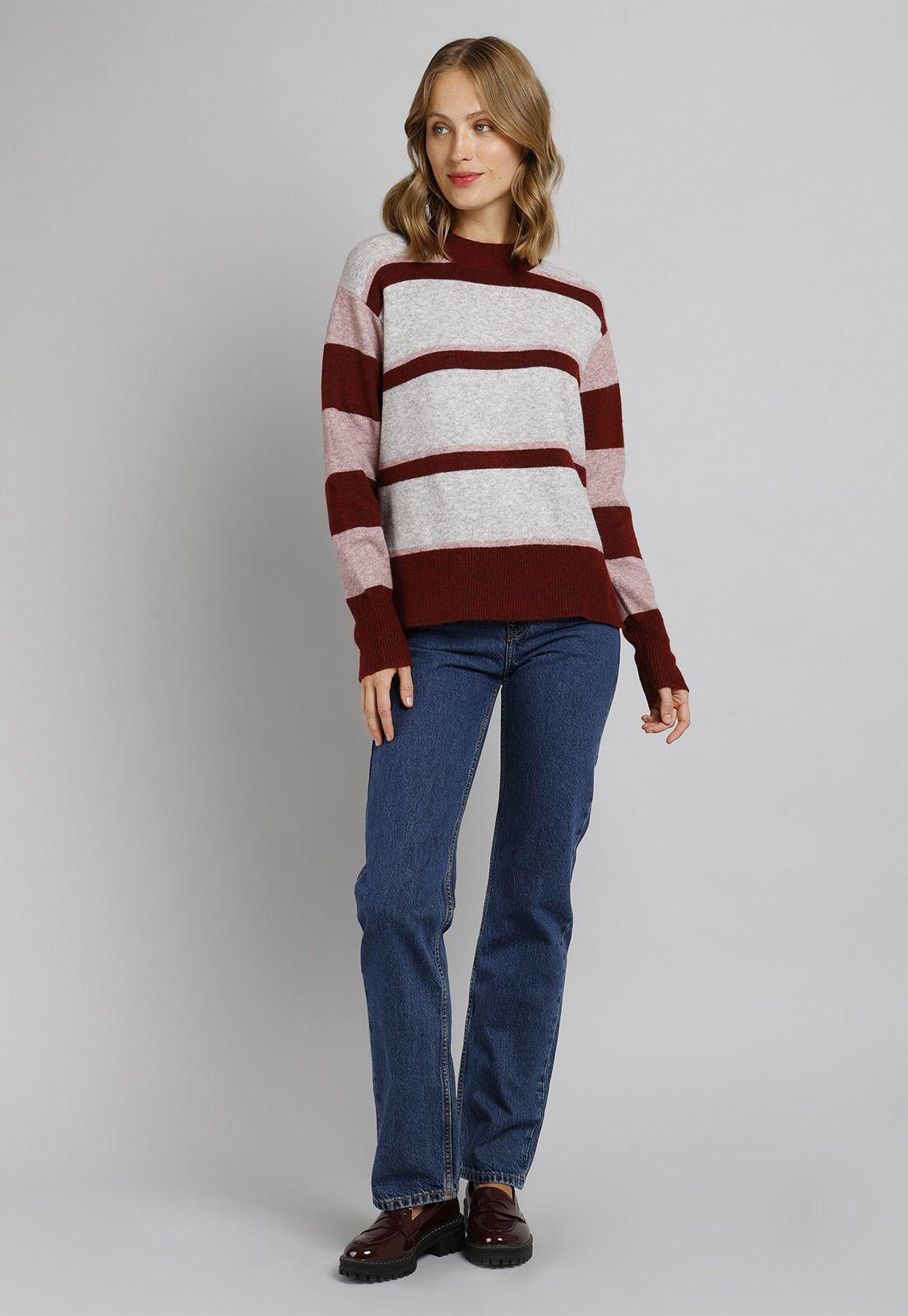 Sweater de Lana a Rayas Cuello Cisne Mujer Esprit 104EE1I340-3