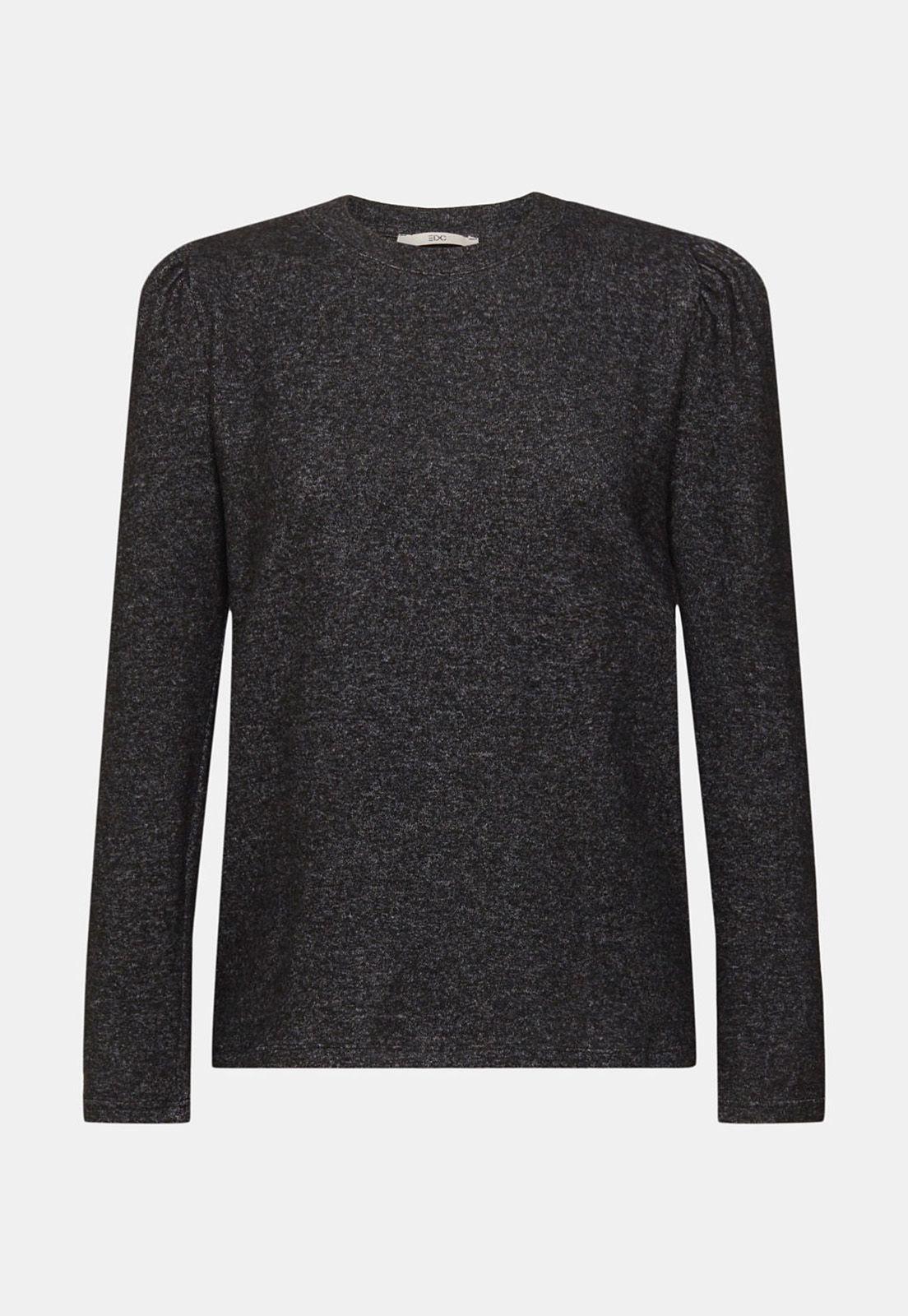 Polera De Manga Larga De Punto Cepillado Mujer Esprit Violeta-3