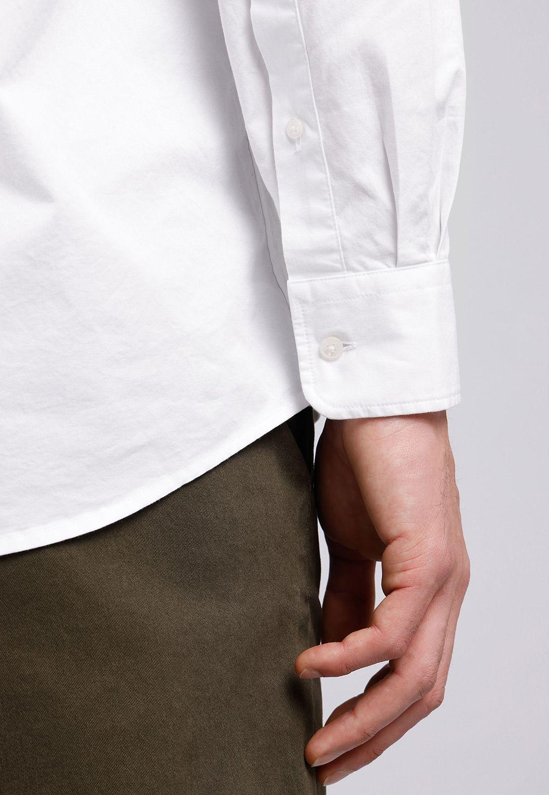 Camisa Hombre Arrow Casual Lisa Manga Larga Algodón-4