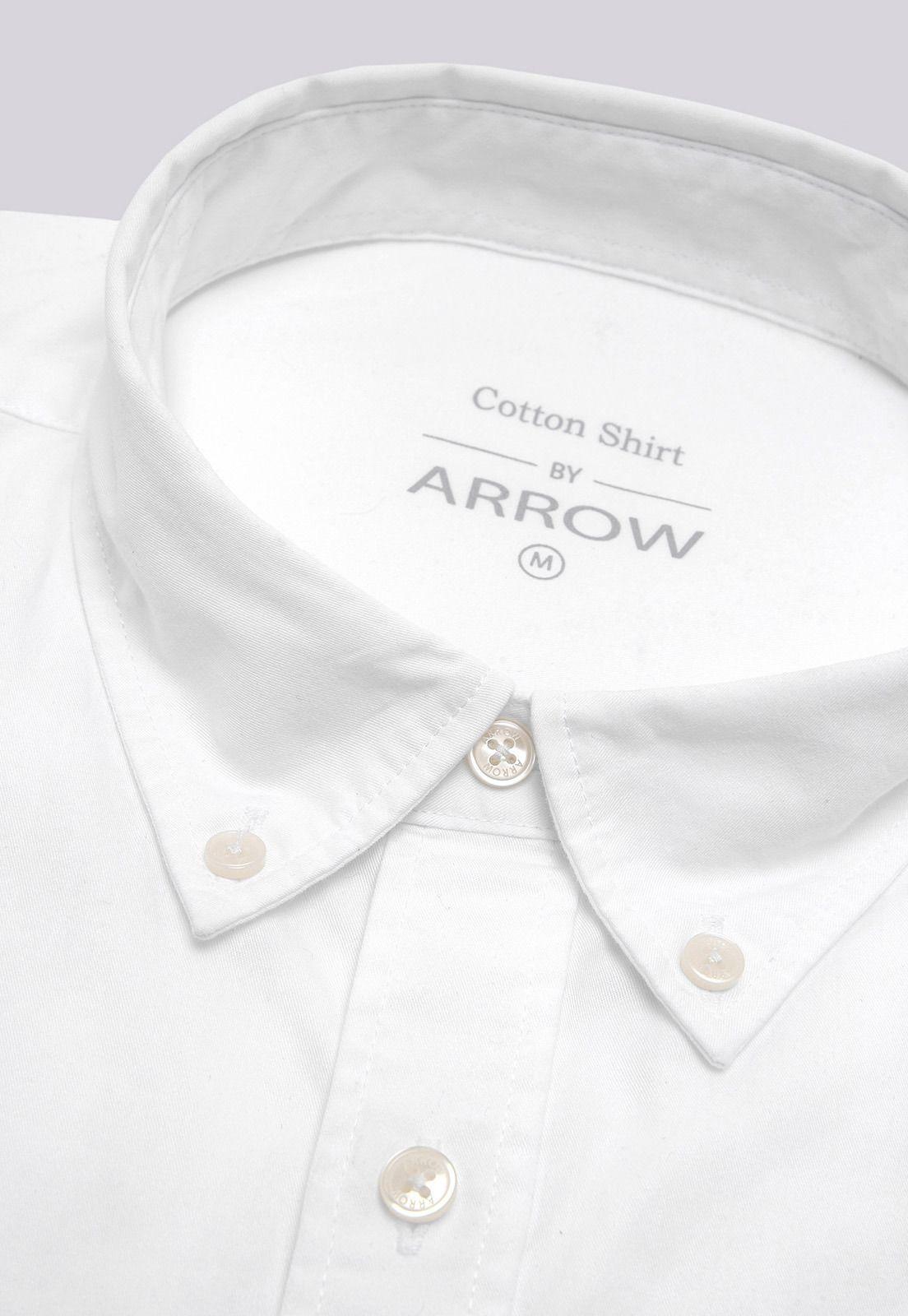 Camisa Hombre Arrow Casual Lisa Manga Larga Algodón-5