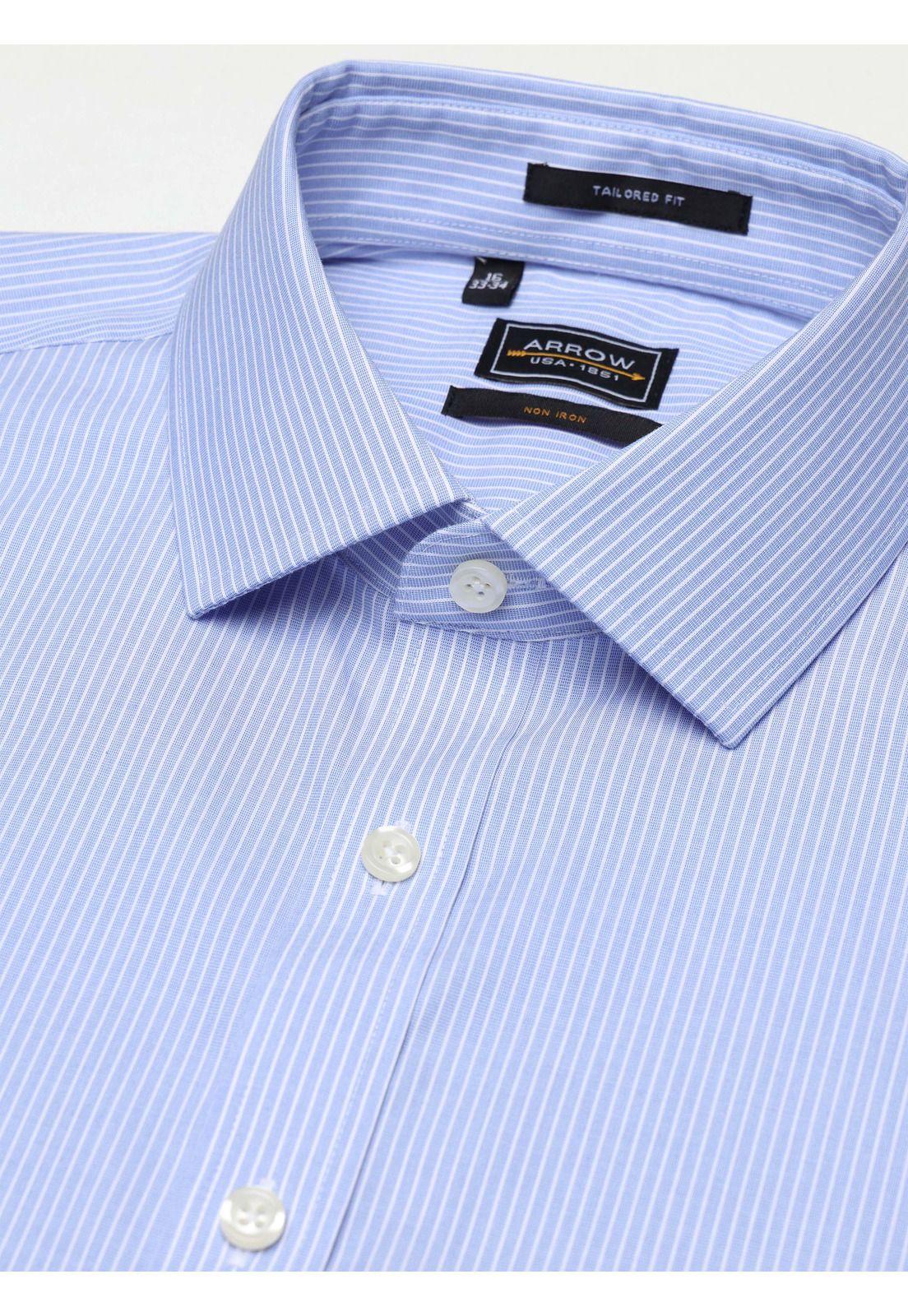 Camisa Formal Rayas Non Iron Tailored Fit Azul Arrow ARM0493AZ-3