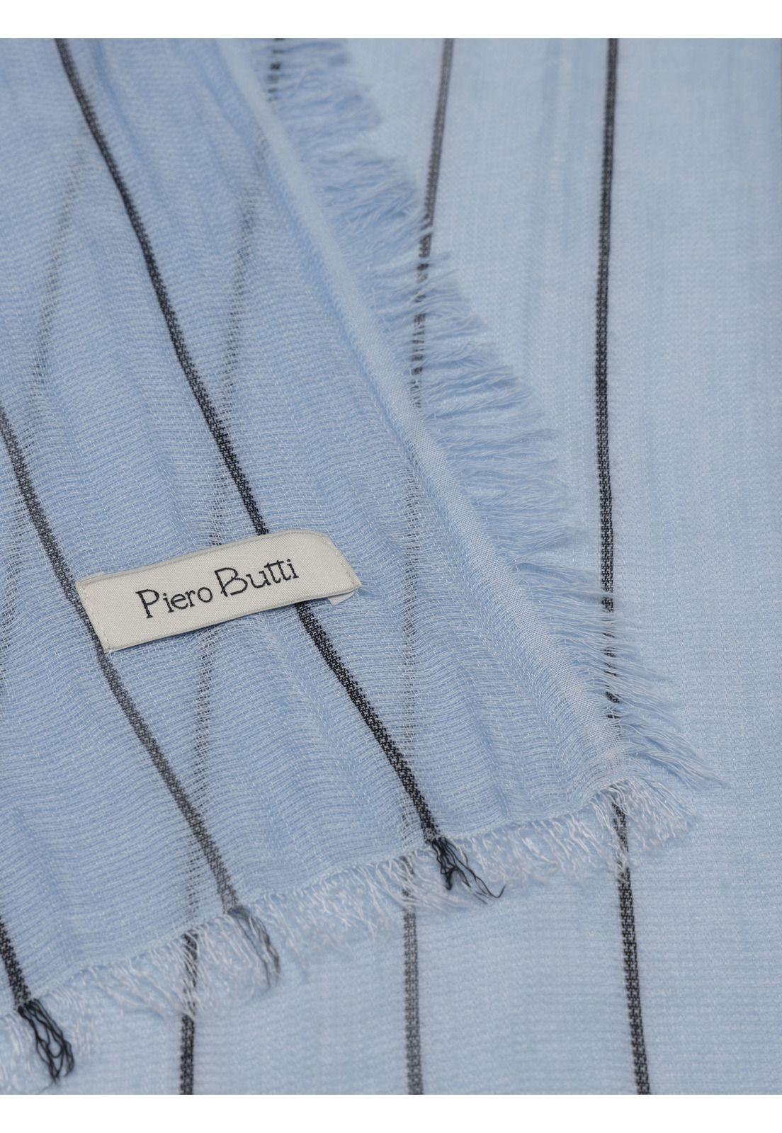 Pañuelo Viscosa A Rayas Celeste Piero Butti PBCVQ91CE-2