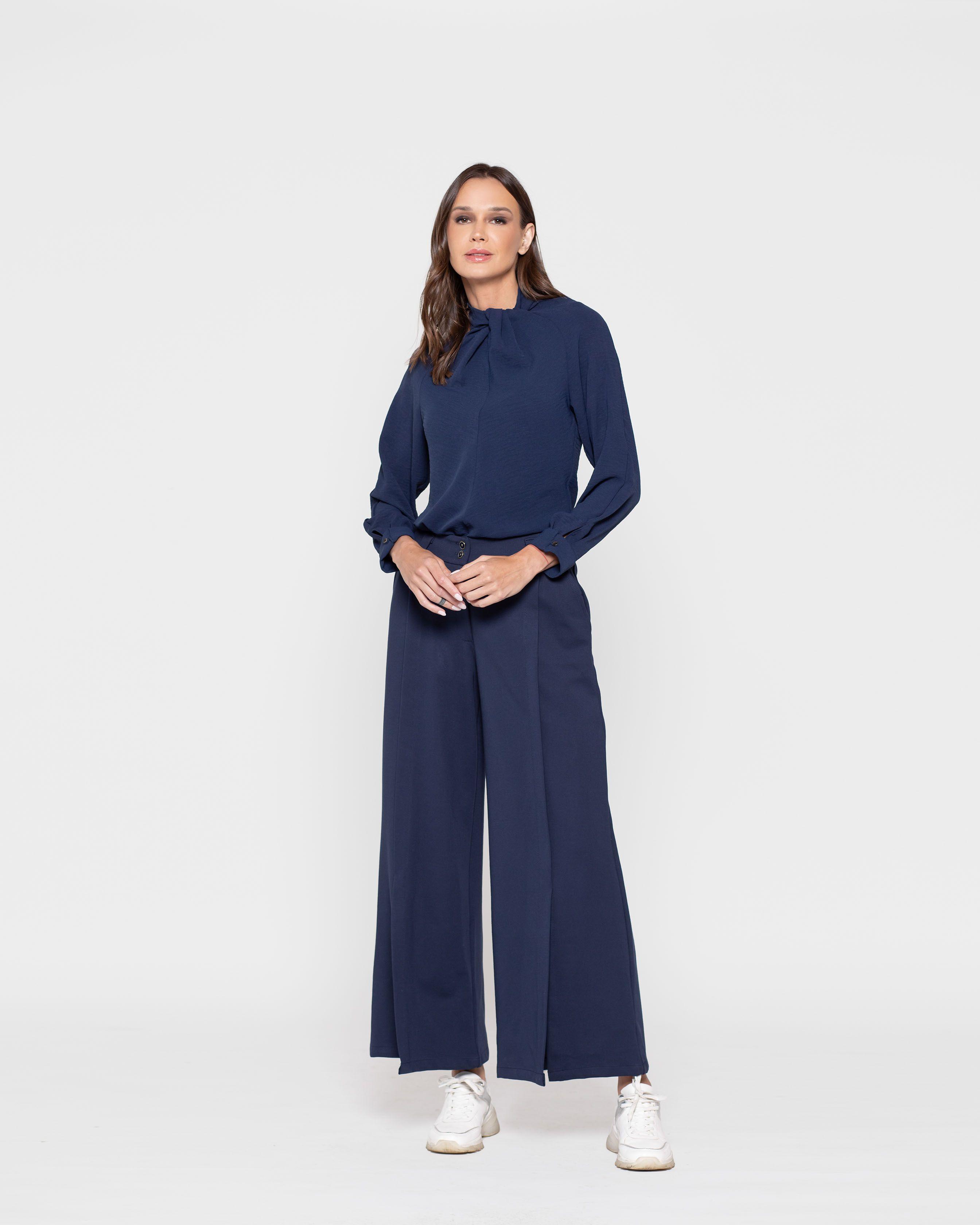 Blusa Mujer Calendula Azul Marino Ludovica-0