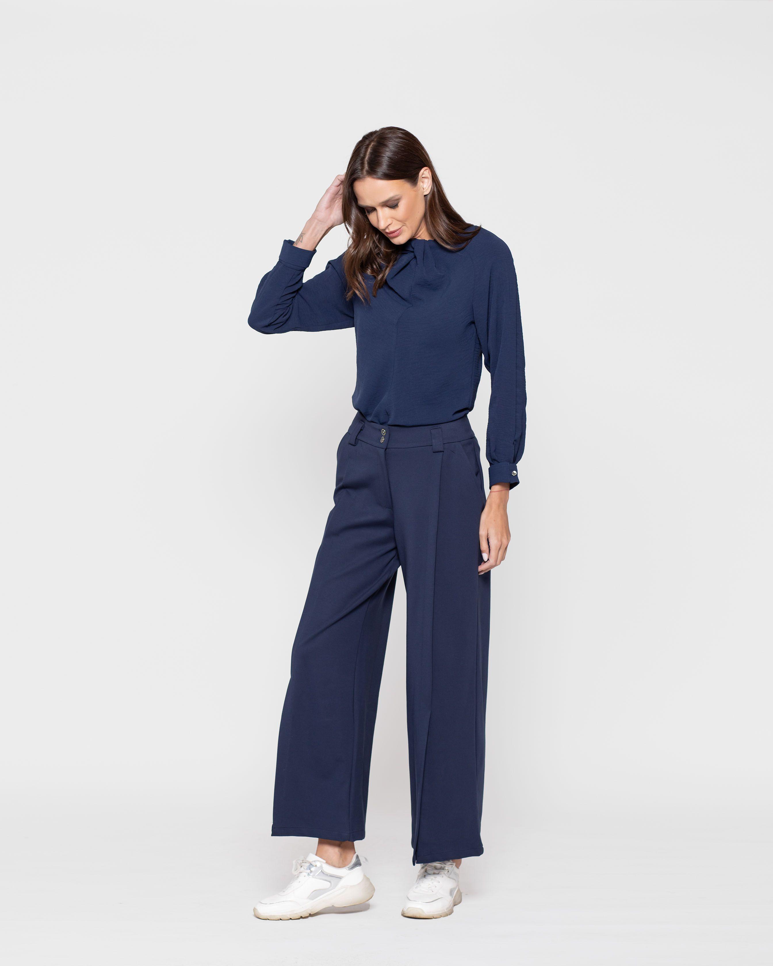 Blusa Mujer Calendula Azul Marino Ludovica-1