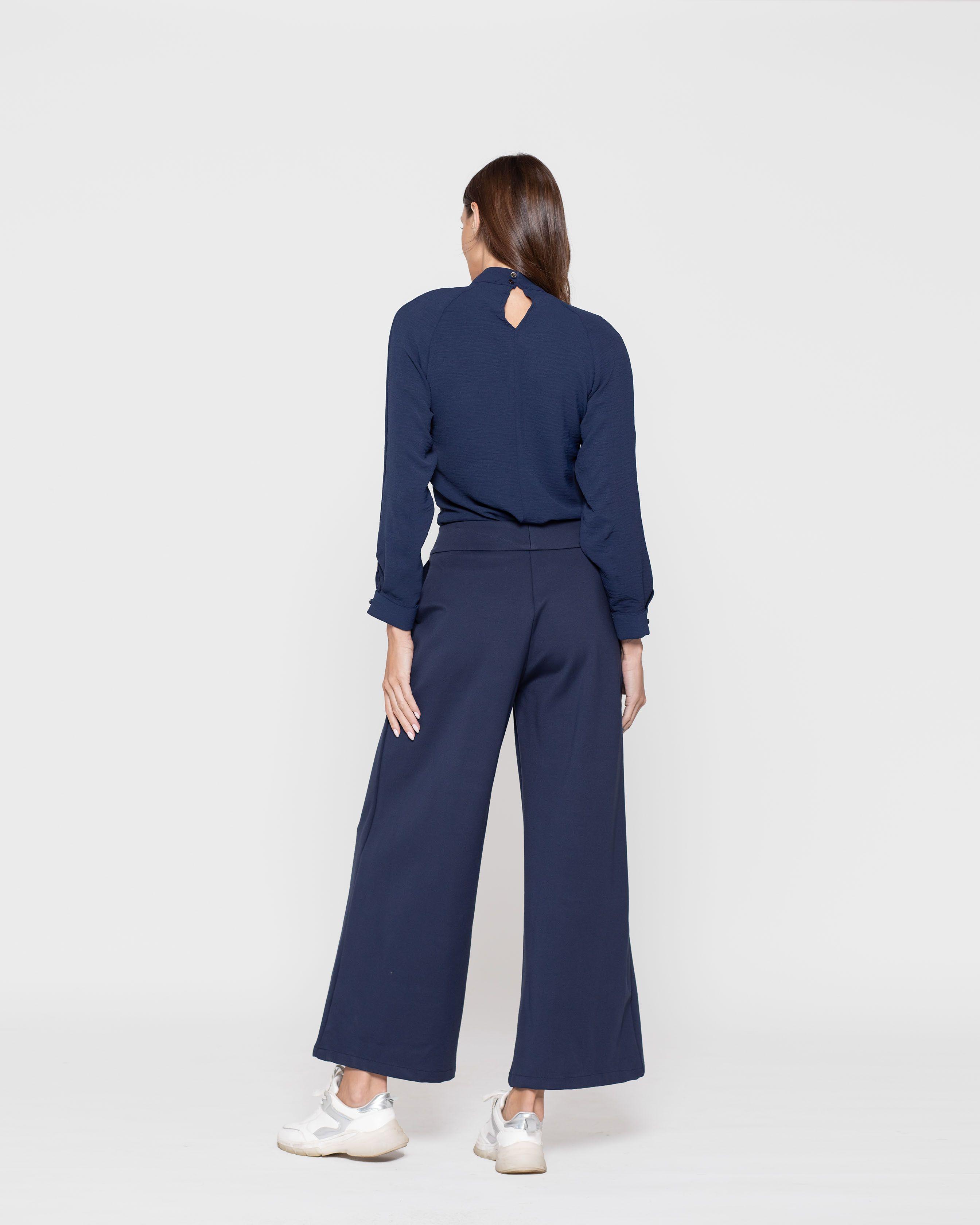Blusa Mujer Calendula Azul Marino Ludovica-2
