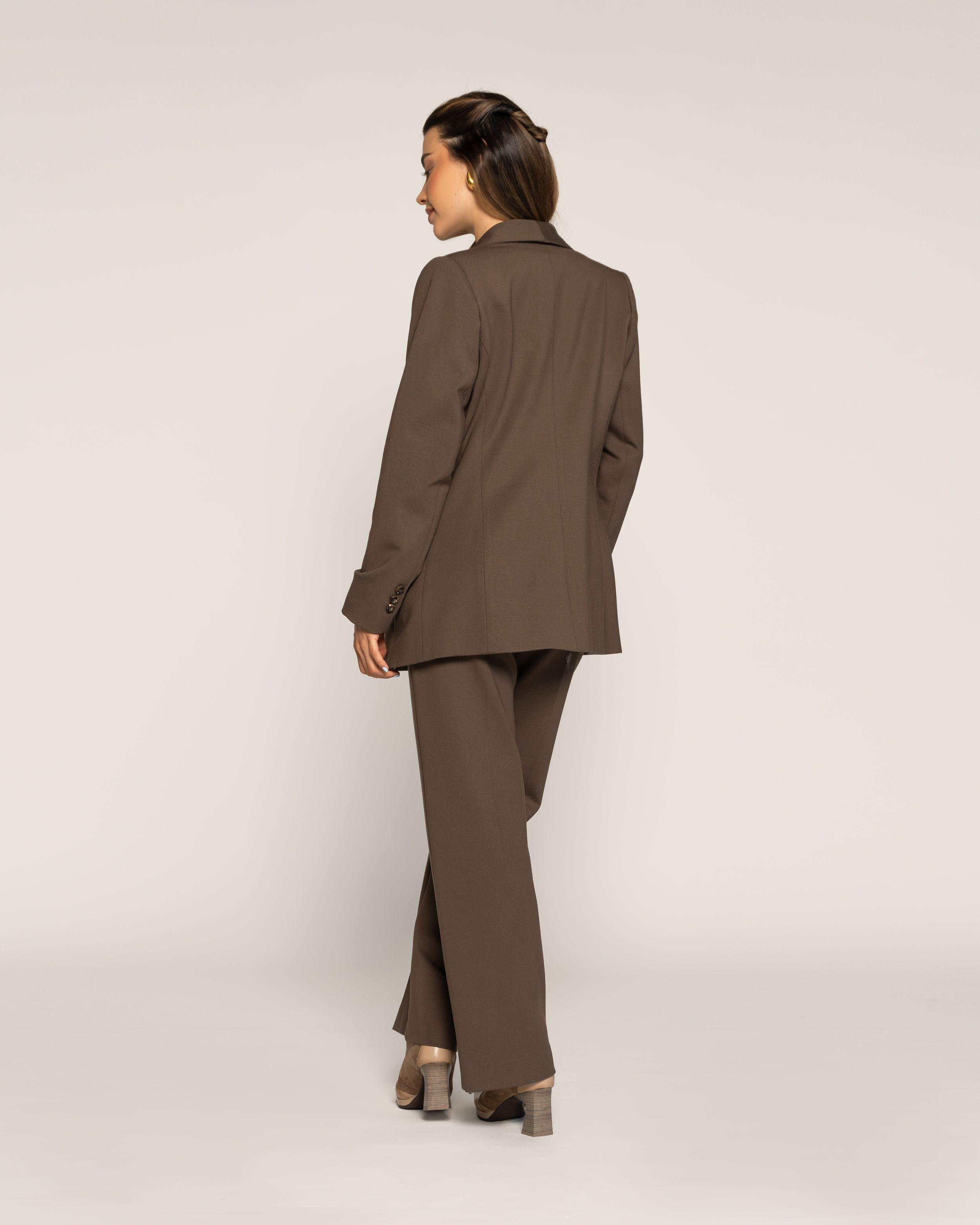 Blazer Taupe Cruzado Oversize Con Solapa Ludovica-2