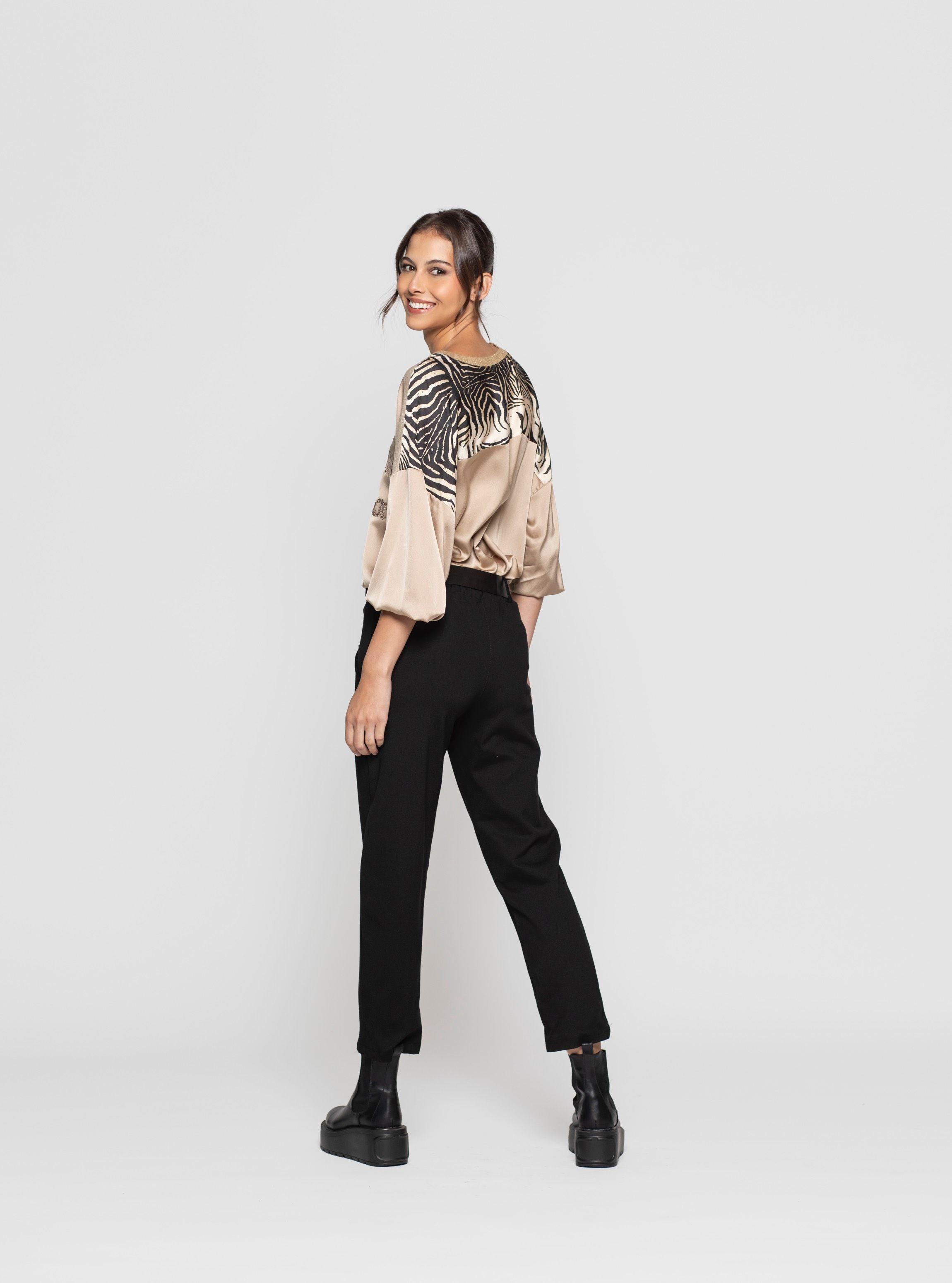 Pantalón Mujer Iriana Negro Lineatre-2