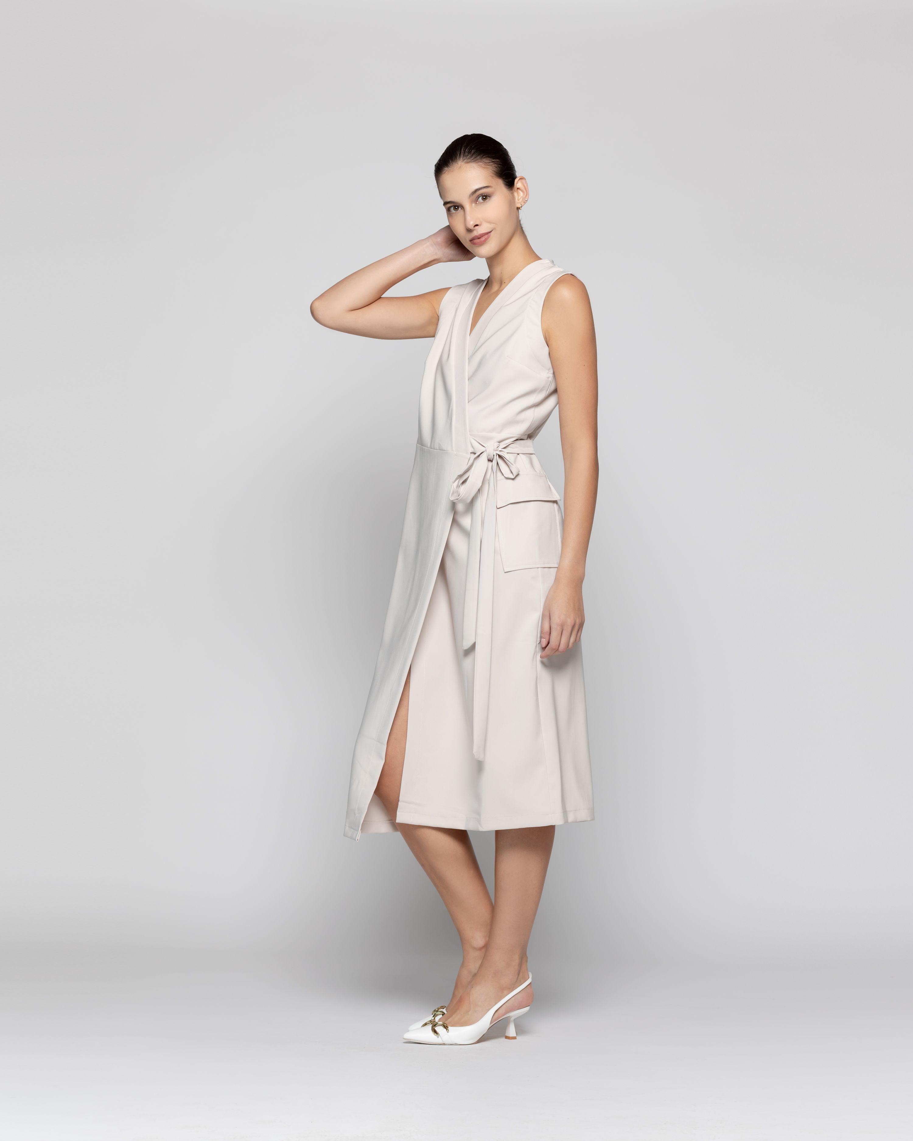 Tapado Mujer Amaia Beige Lineatre-1