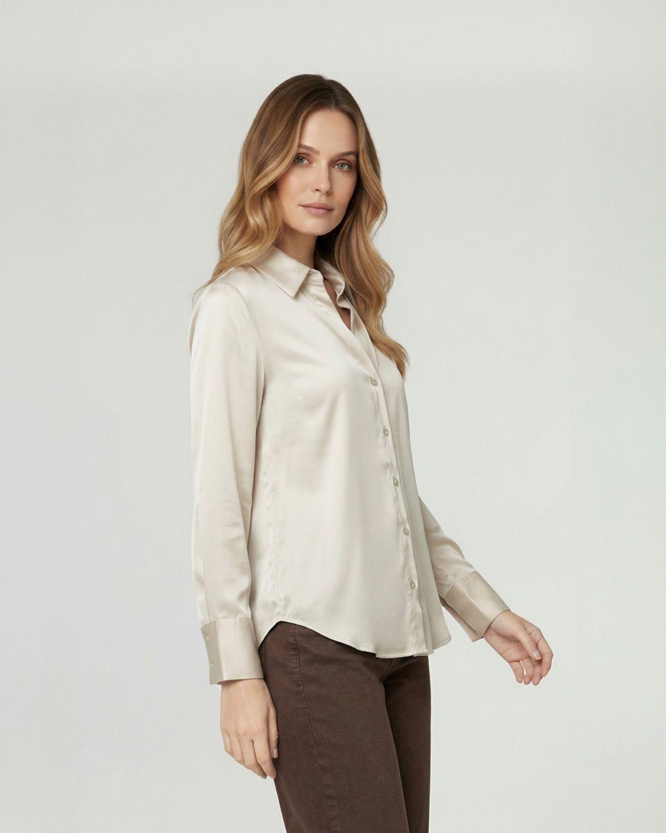 Blusa Mujer Regular fit Beige Lineatre-2