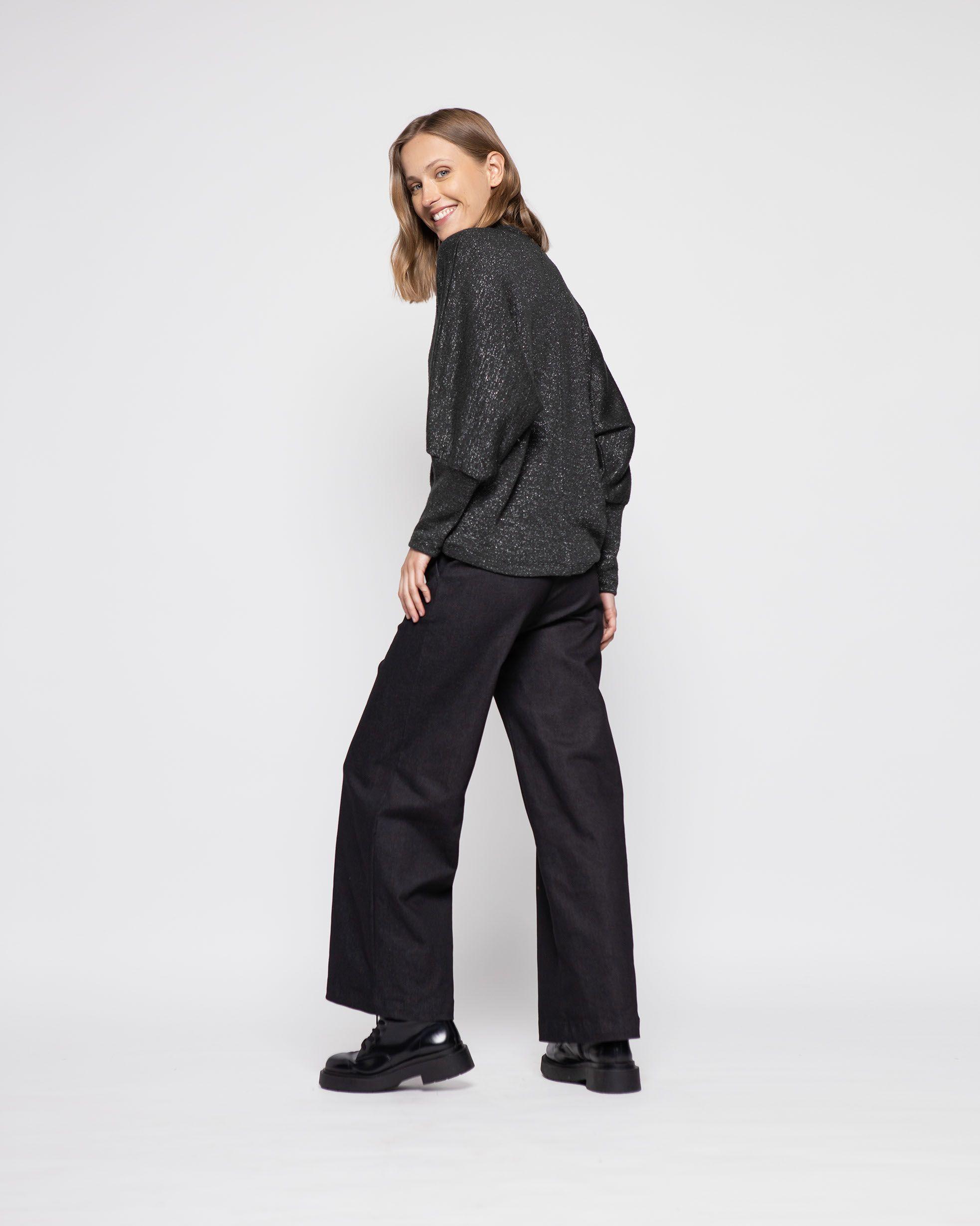 Sweater Mujer Margarita Negro Ludovica-2