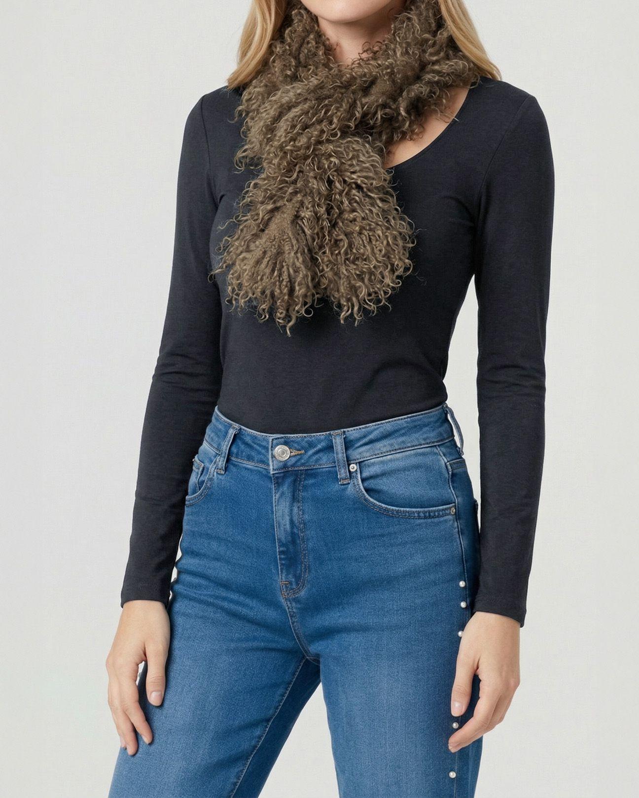 Cuello Mujer Belén Taupe Lineatre-2