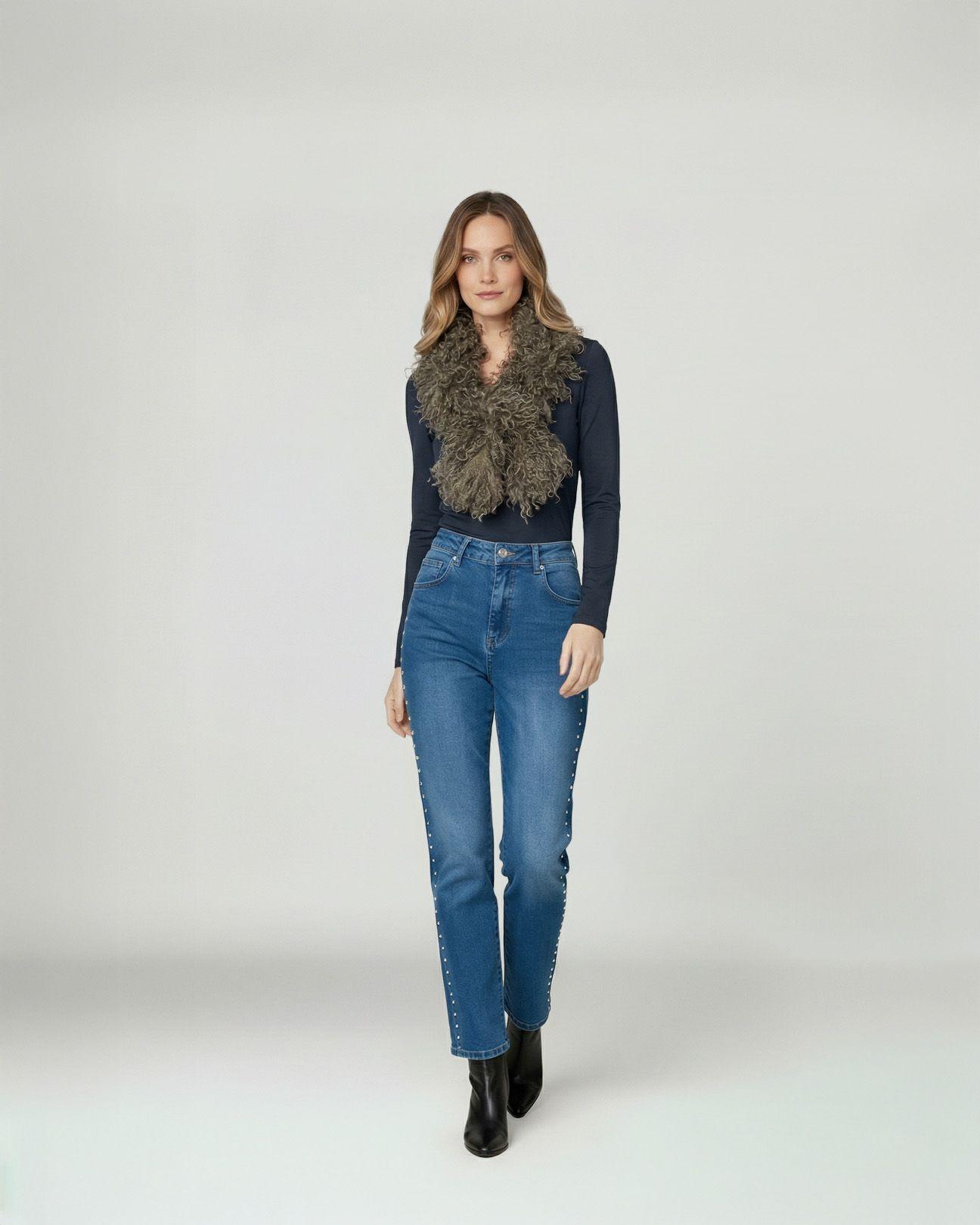 Cuello Mujer Belén Taupe Lineatre-3