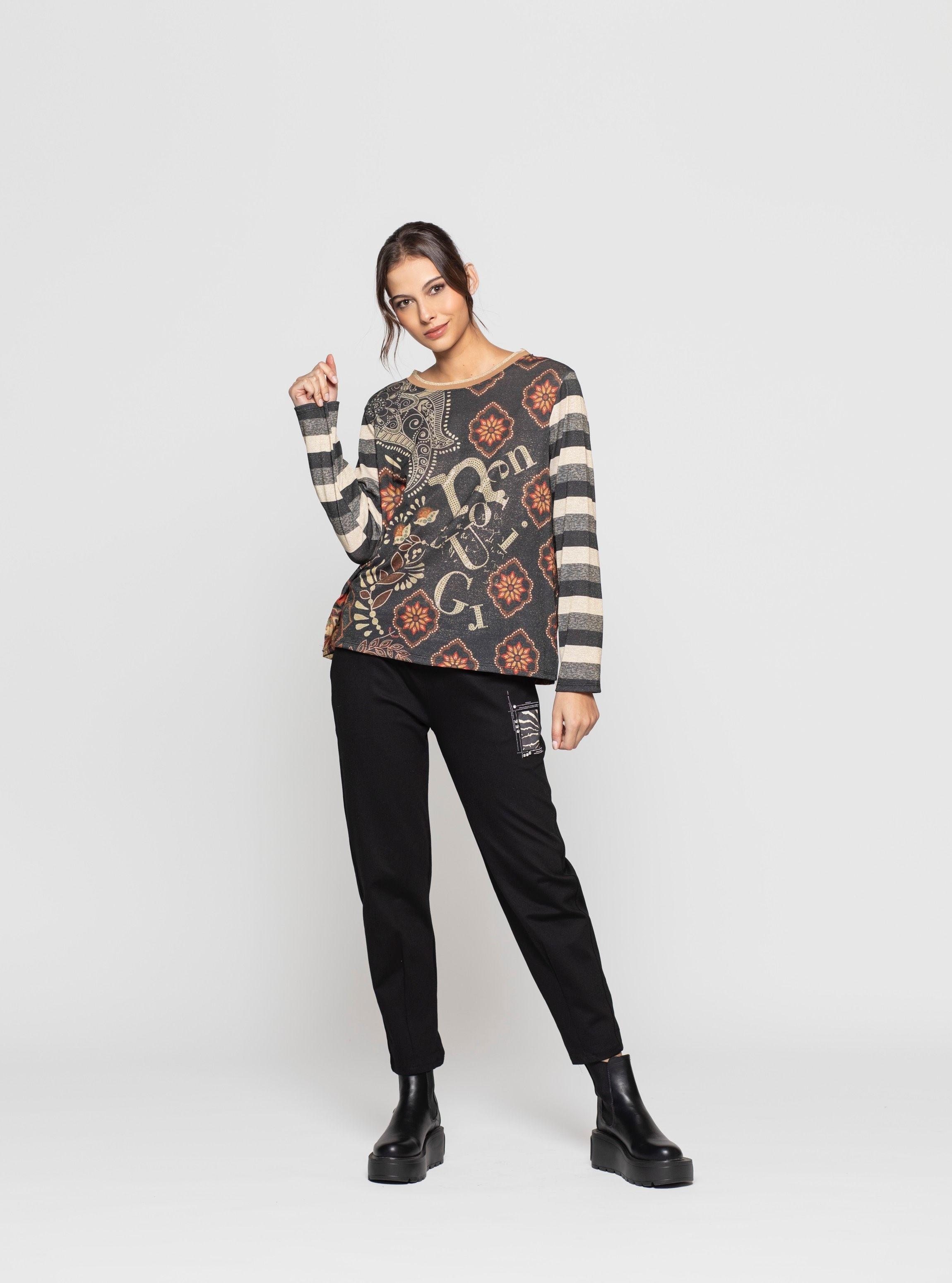 Polera Mujer Sarena Negro Lineatre-2