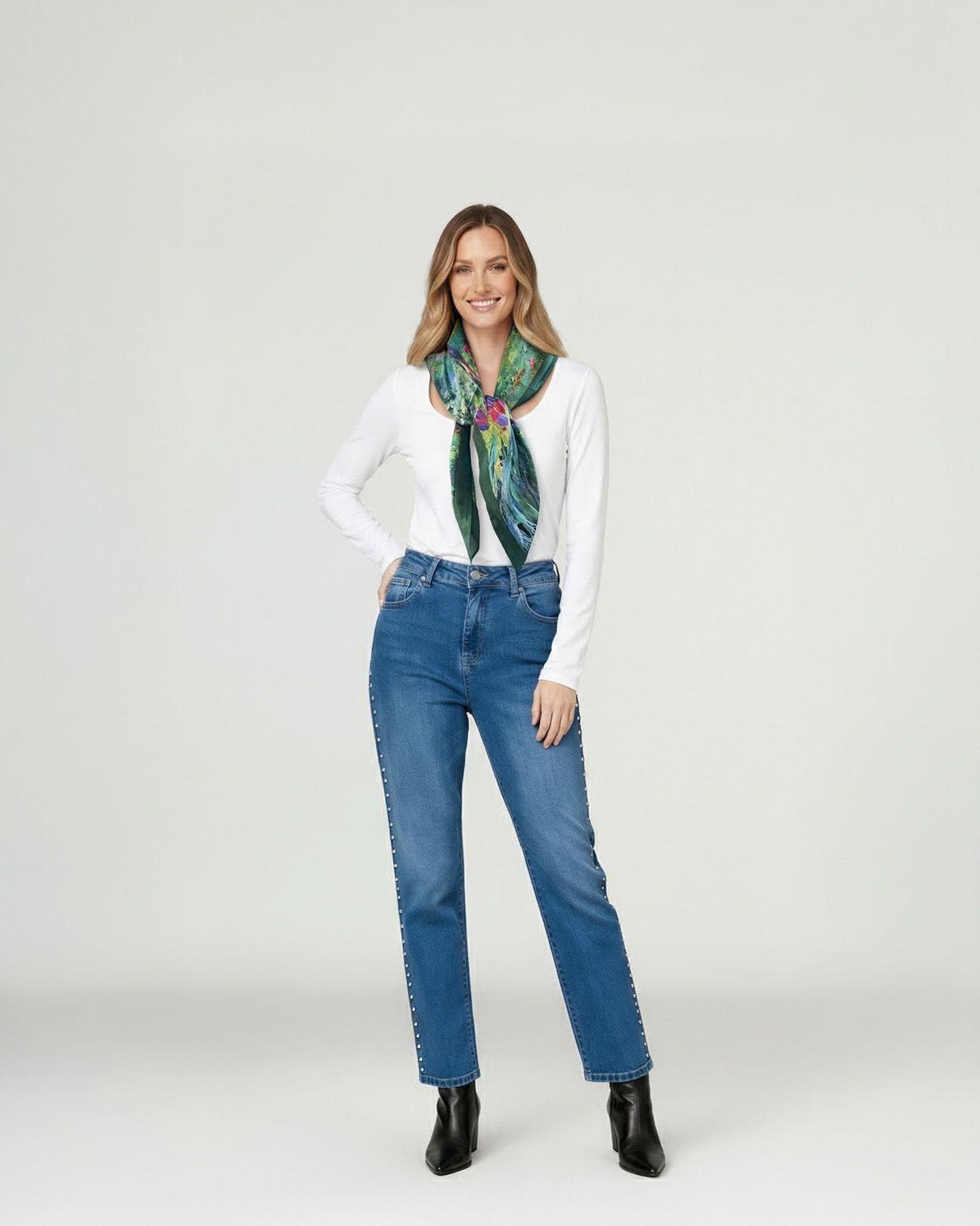 Pañuelo Mujer Rocío Verde Lineatre-2