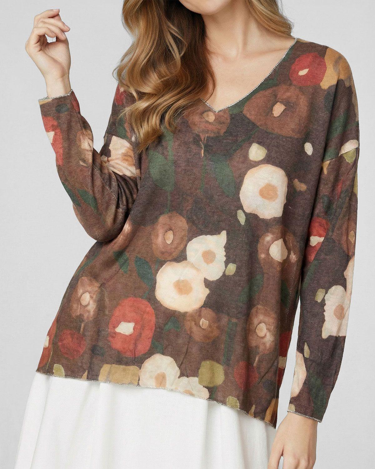Polera Mujer Vincenza Chocolate Lineatre-0
