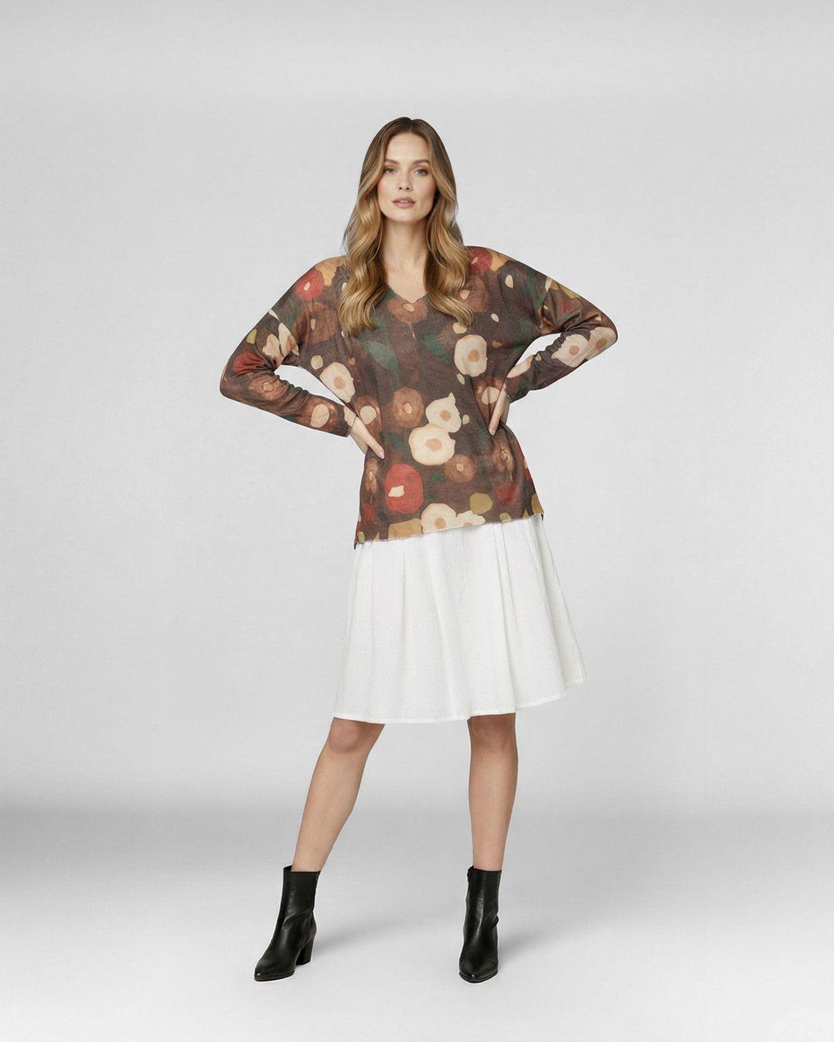 Polera Mujer Vincenza Chocolate Lineatre-3