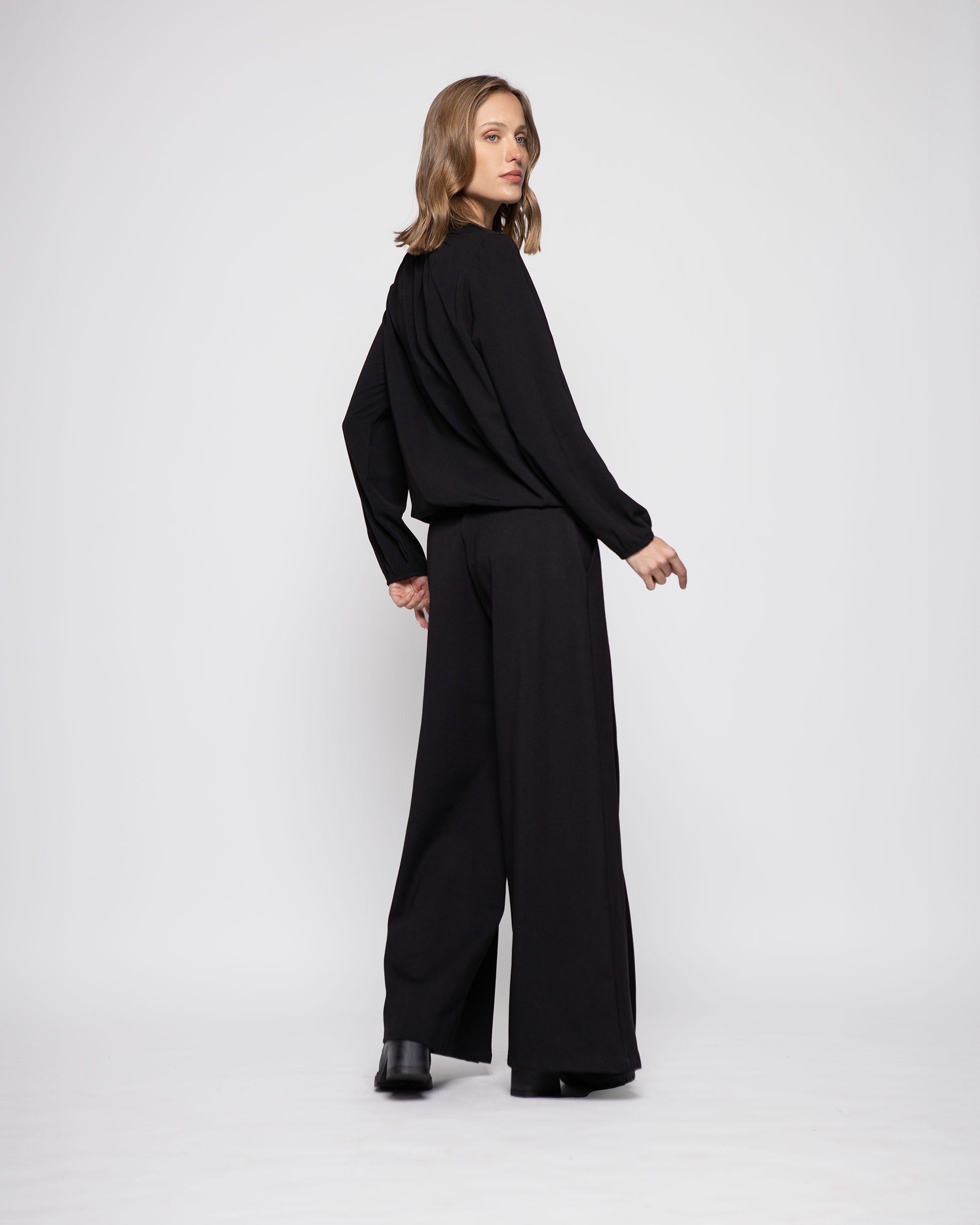 Blusa Mujer Magnolia Negro Ludovica-2