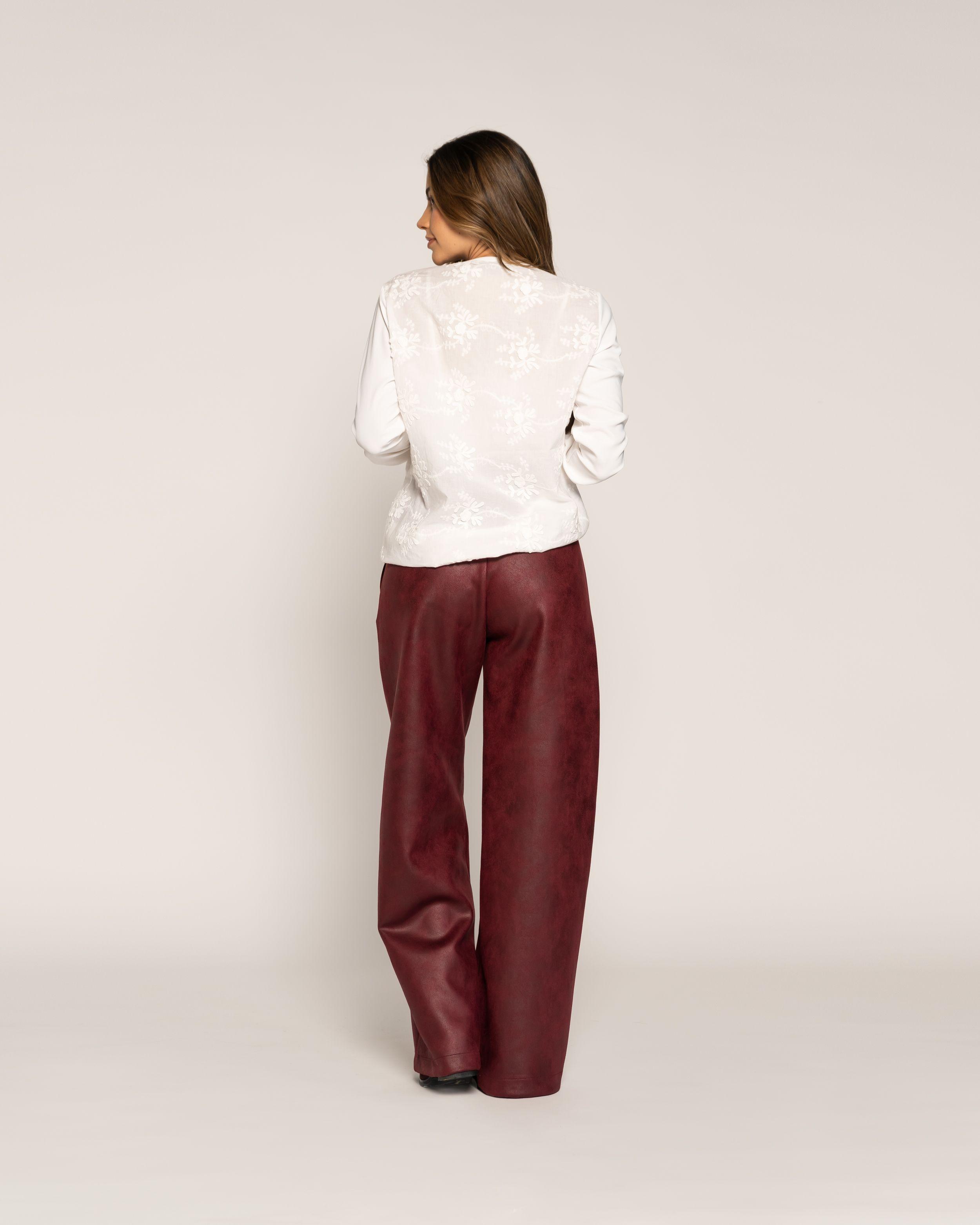 Polera Jacqueline Crudo Cuello redondo Manga larga Globo Puño elasticado Mujer-2