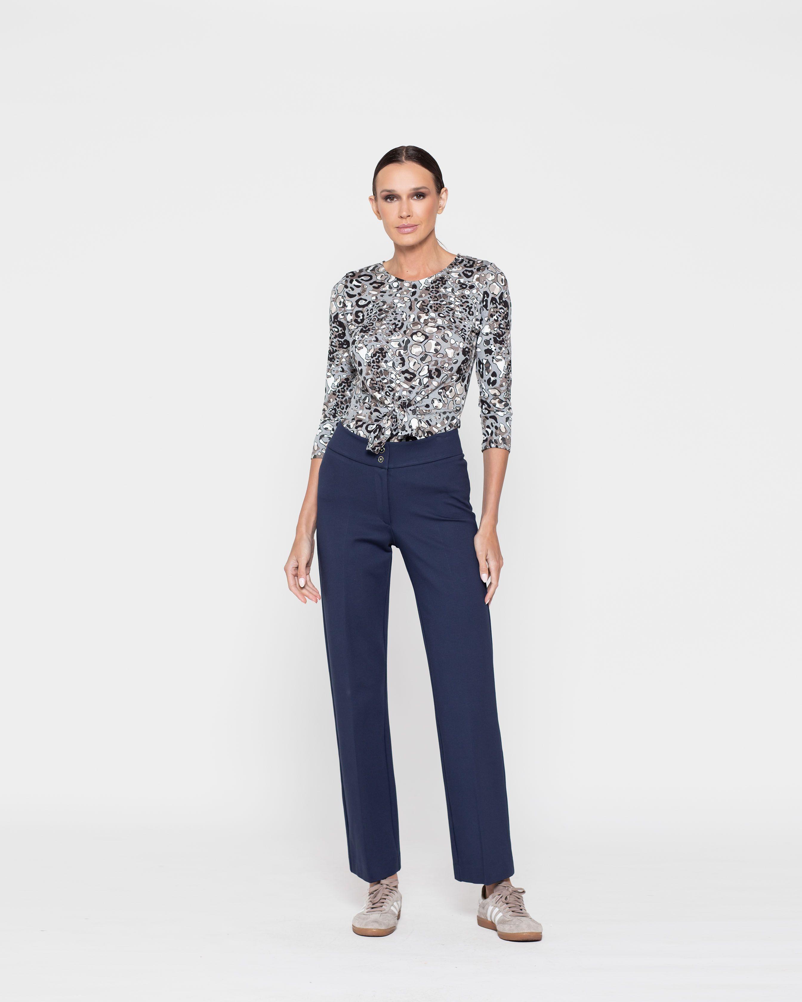 Pantalon Mujer Azucena Azul Marino Ludovica-0