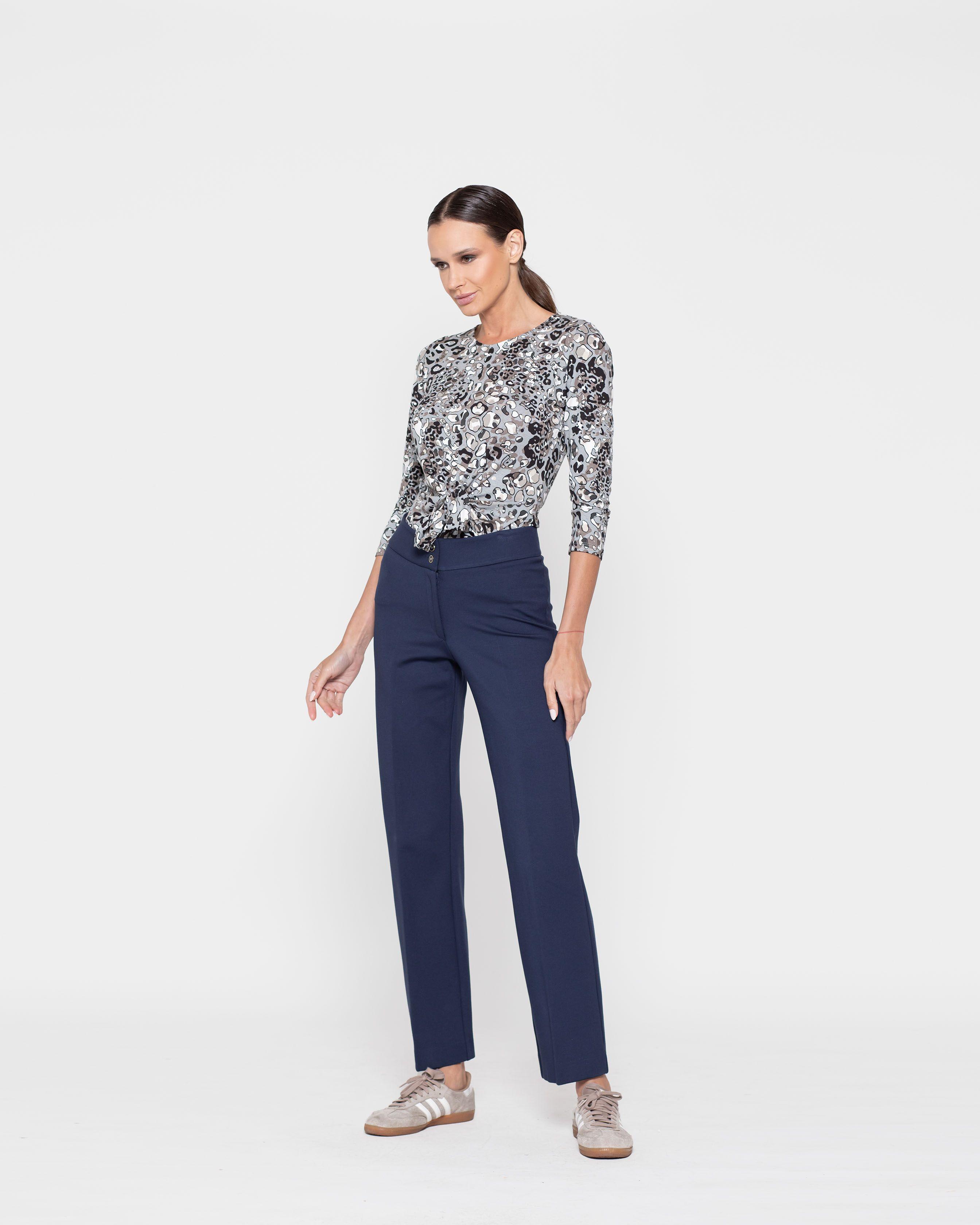 Pantalon Mujer Azucena Azul Marino Ludovica-1