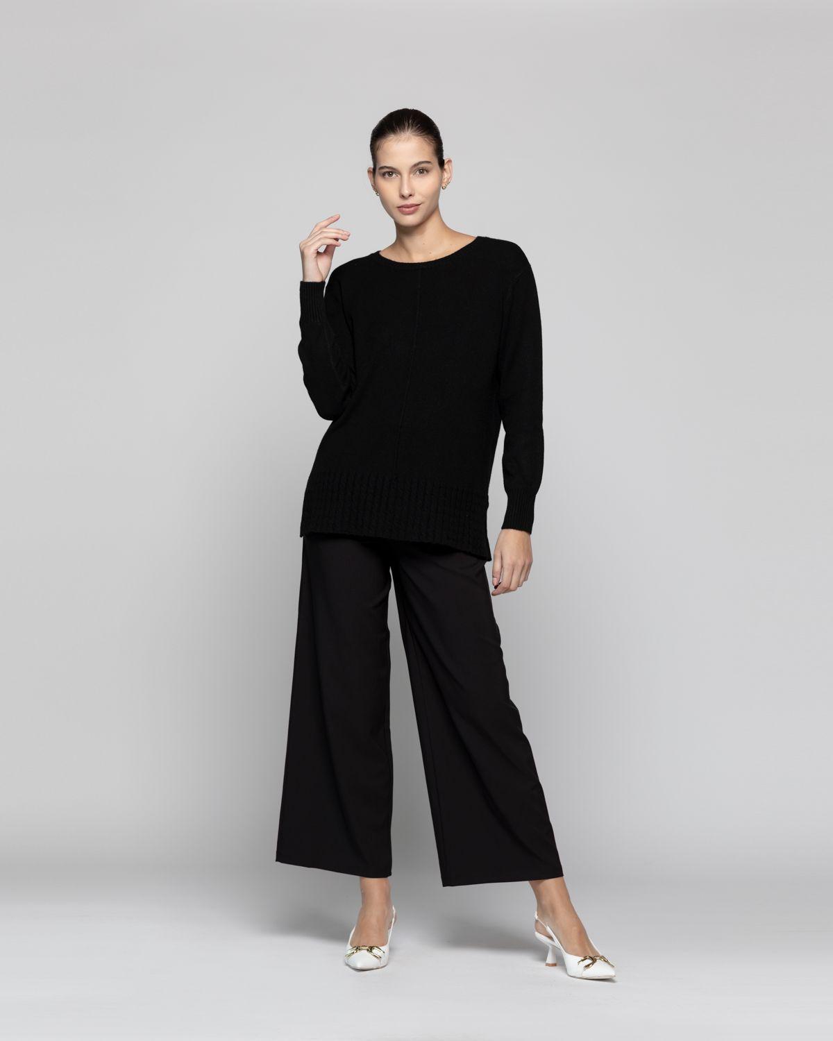 Sweater Mujer Fatima Negro Lineatre-2