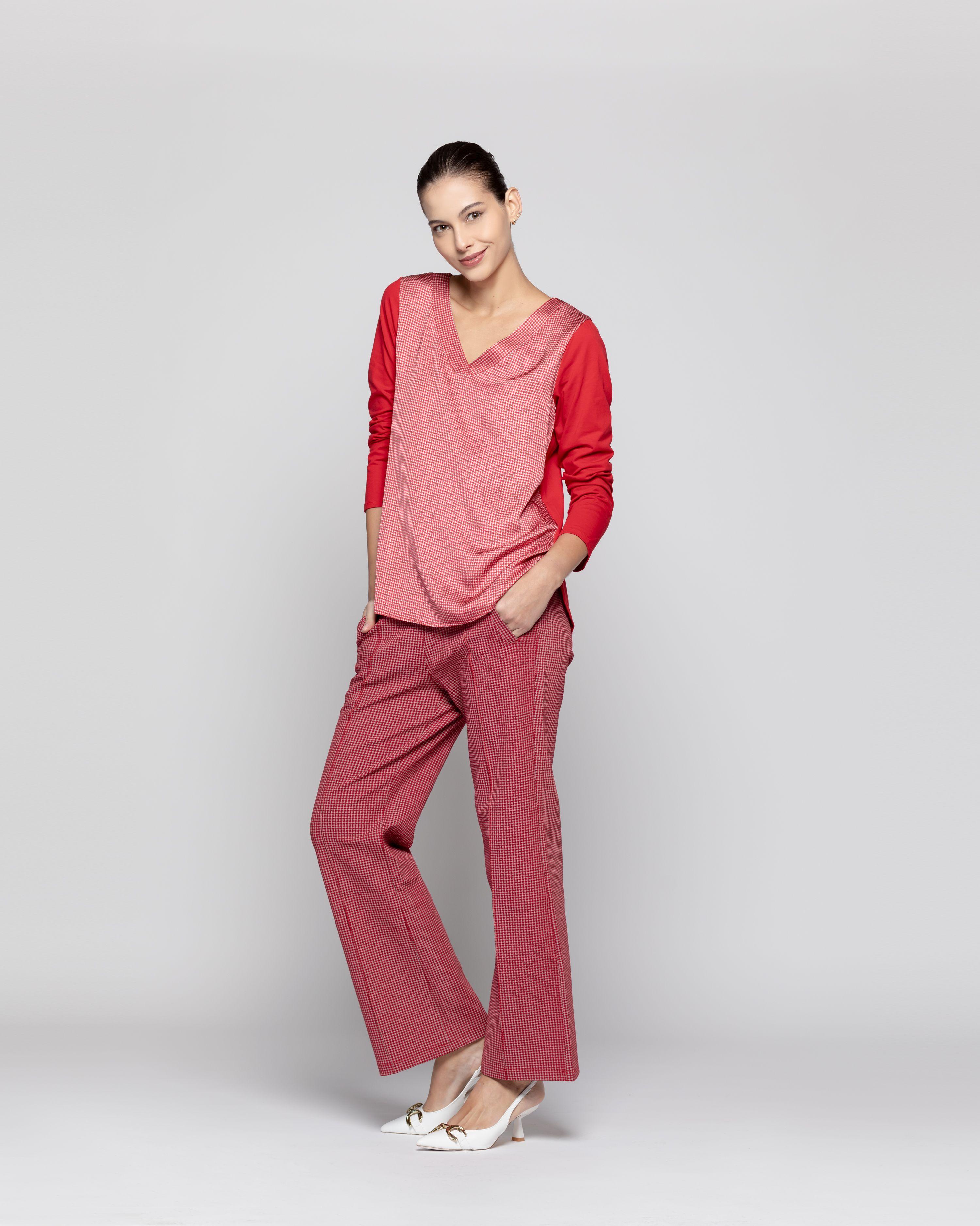 Polera Mujer Genoveva Rojo Lineatre-1