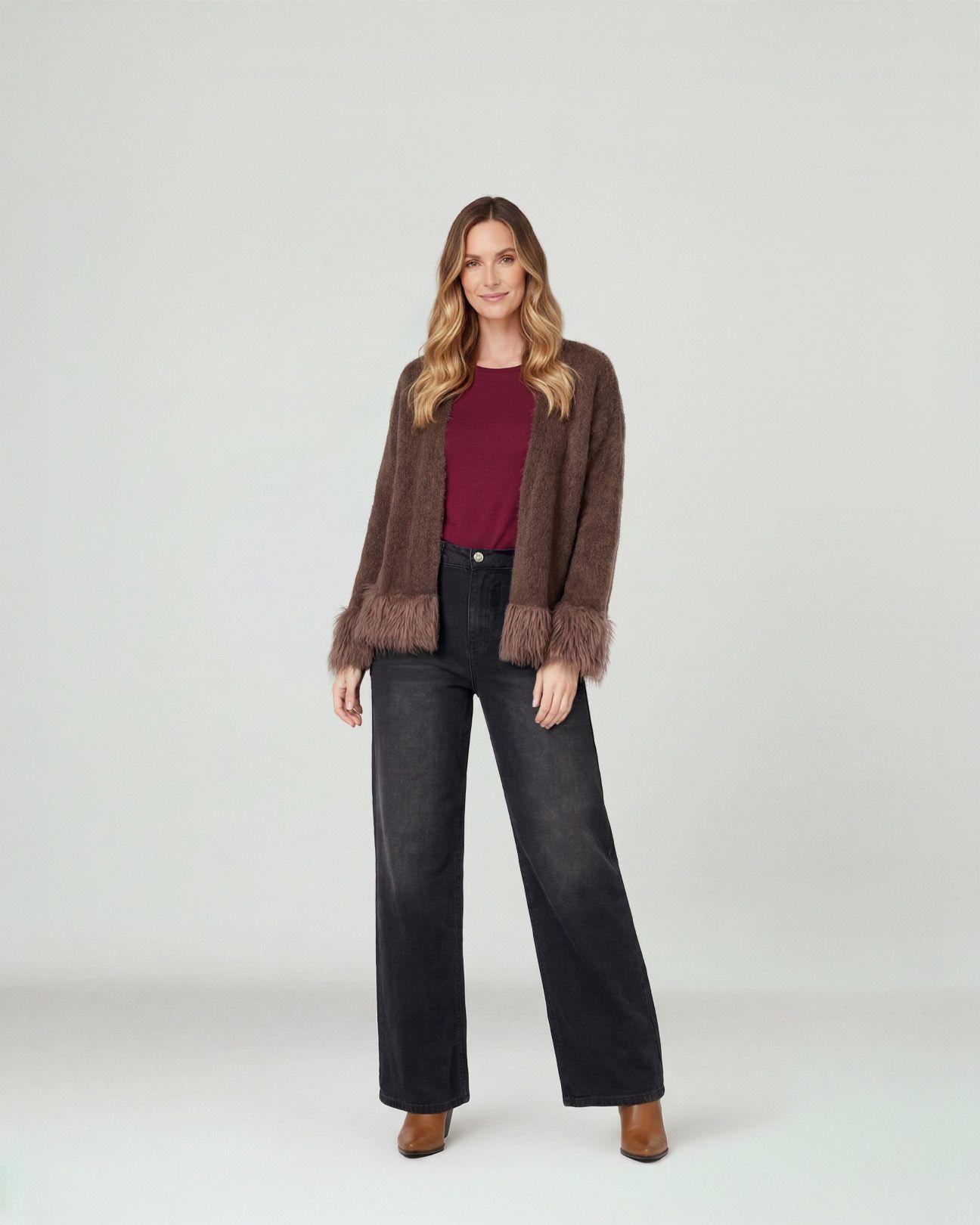 Cardigan Mujer Emma Relaxed Cuello Tipo Kimono Manga Caída Moro Lineatre-3