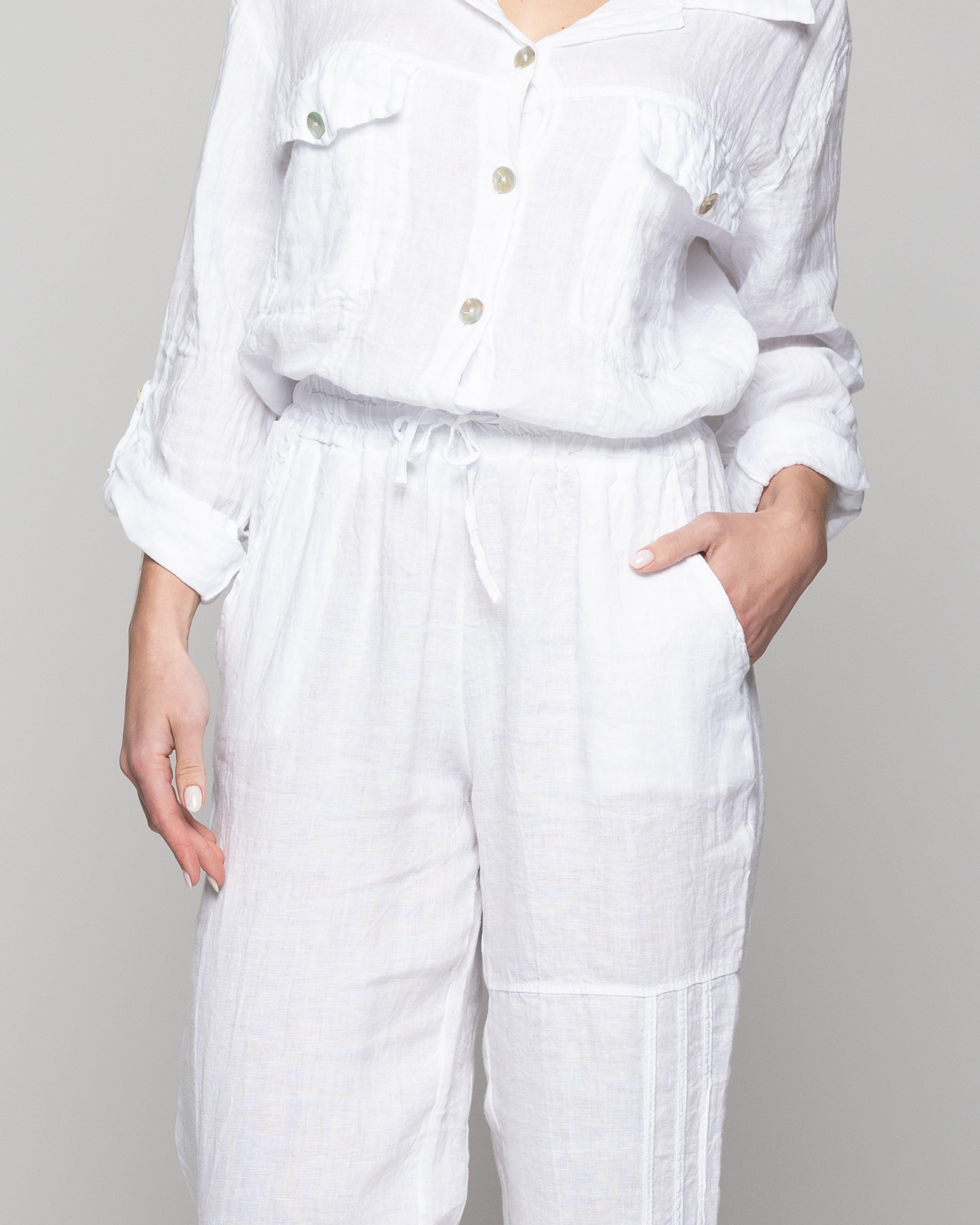 Pantalón Mujer Bianca Largo Blanco Lineatre-4
