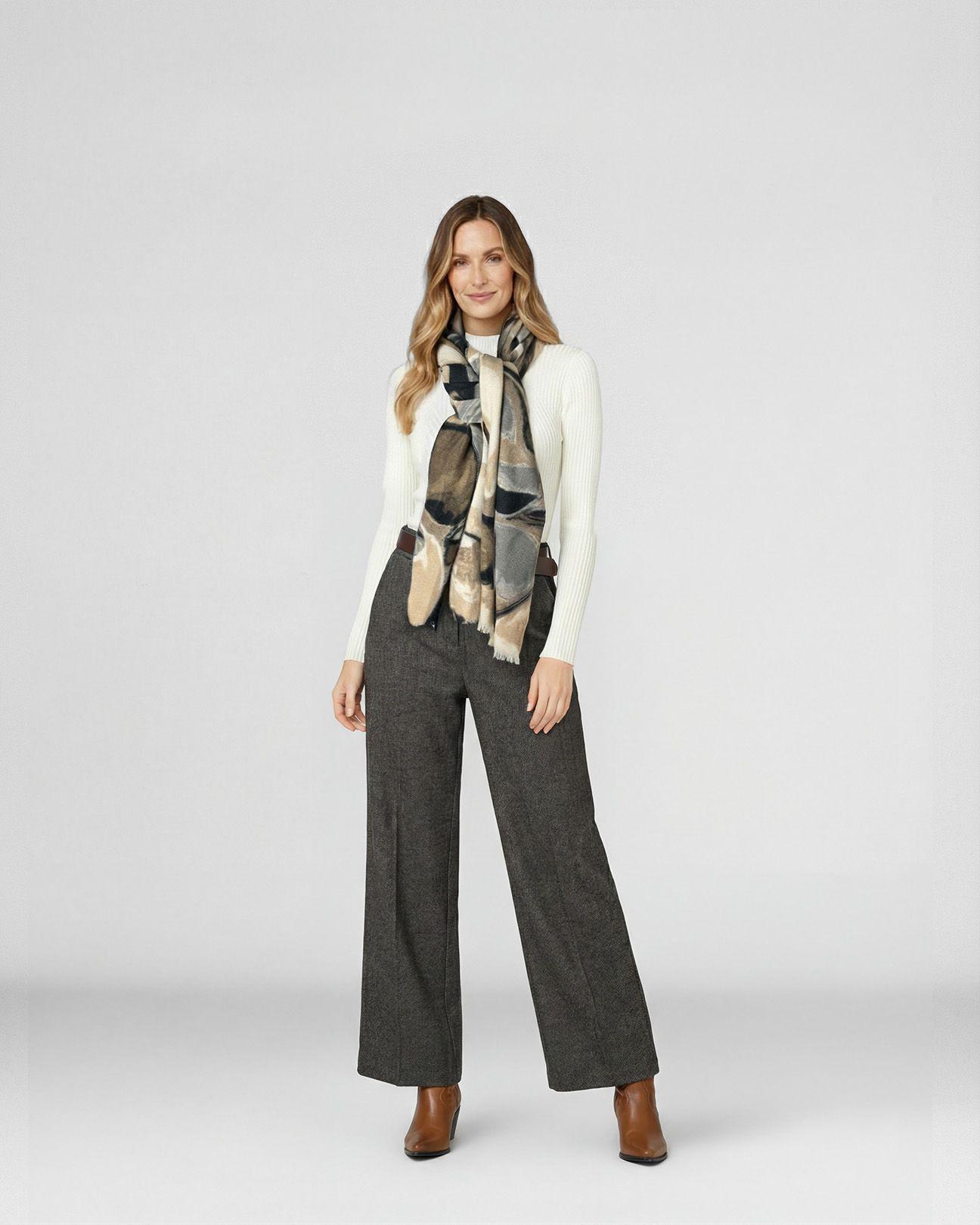 Echarpe Mujer Simona Beige Lineatre-2