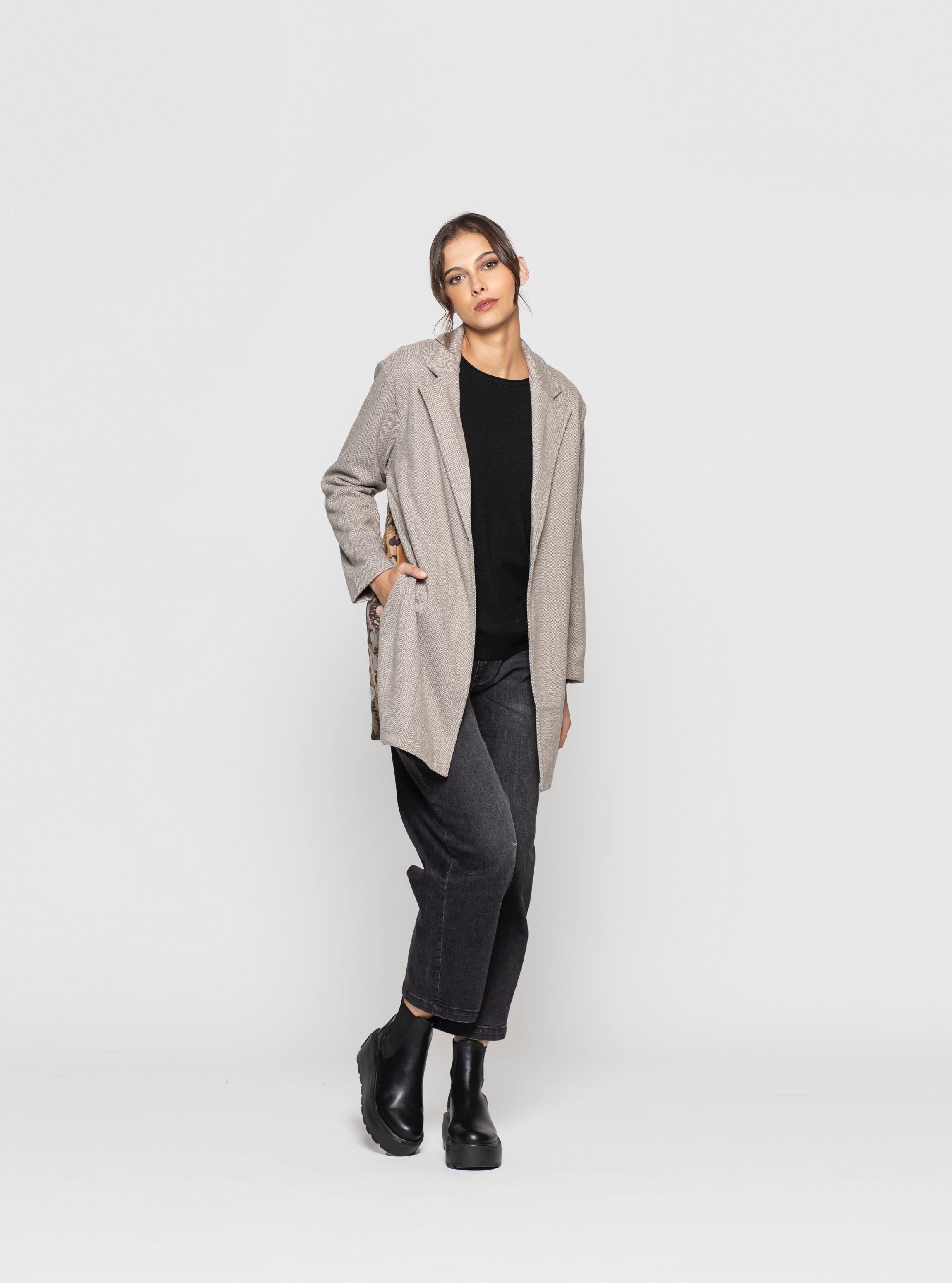 Abrigo Mujer Elena Beige Lineatre-1
