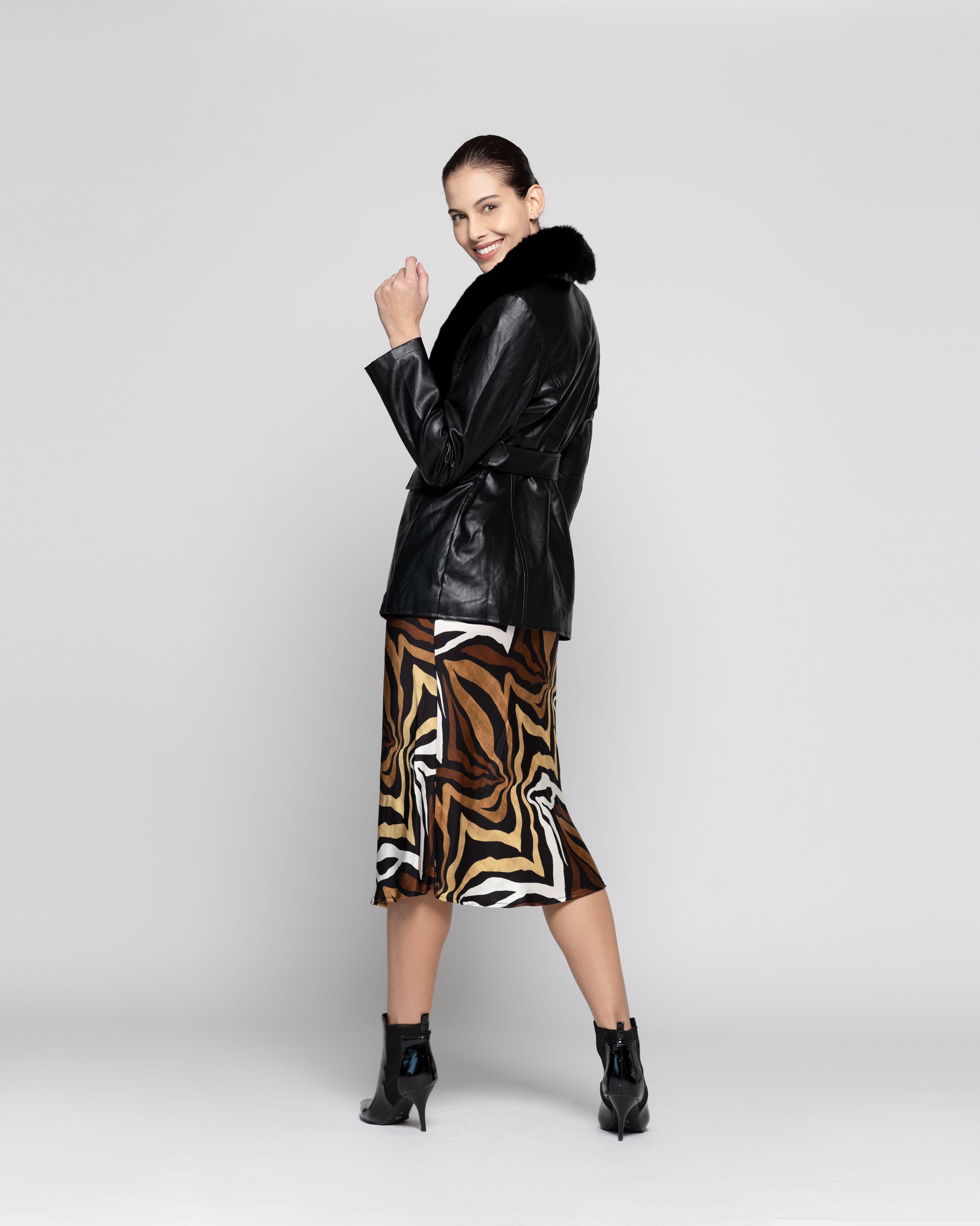 Chaqueta Mujer Almendra Negro Lineatre-2