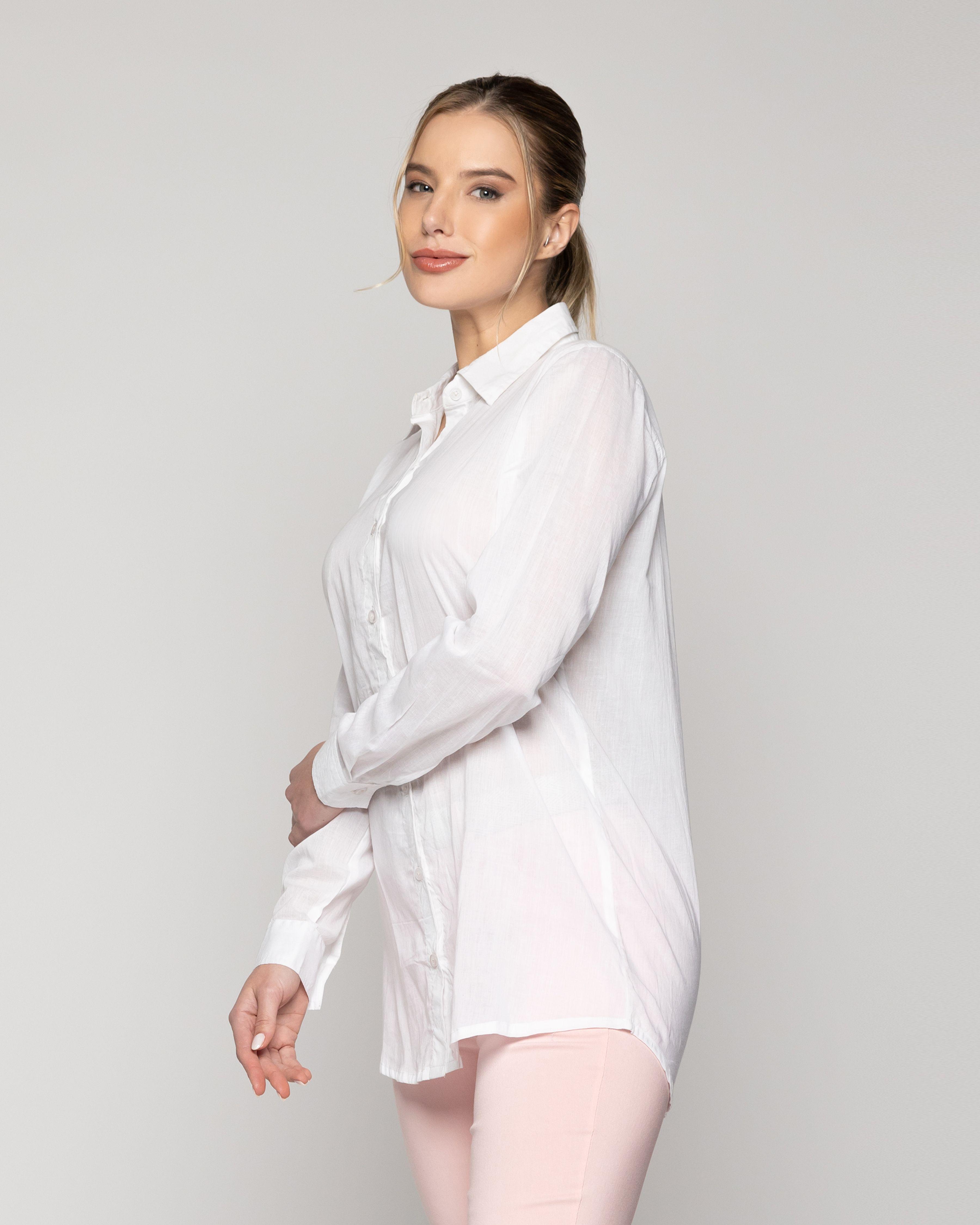 Blusa Mujer Belisa Básica Tela Ligera Blanca Lineatre-0