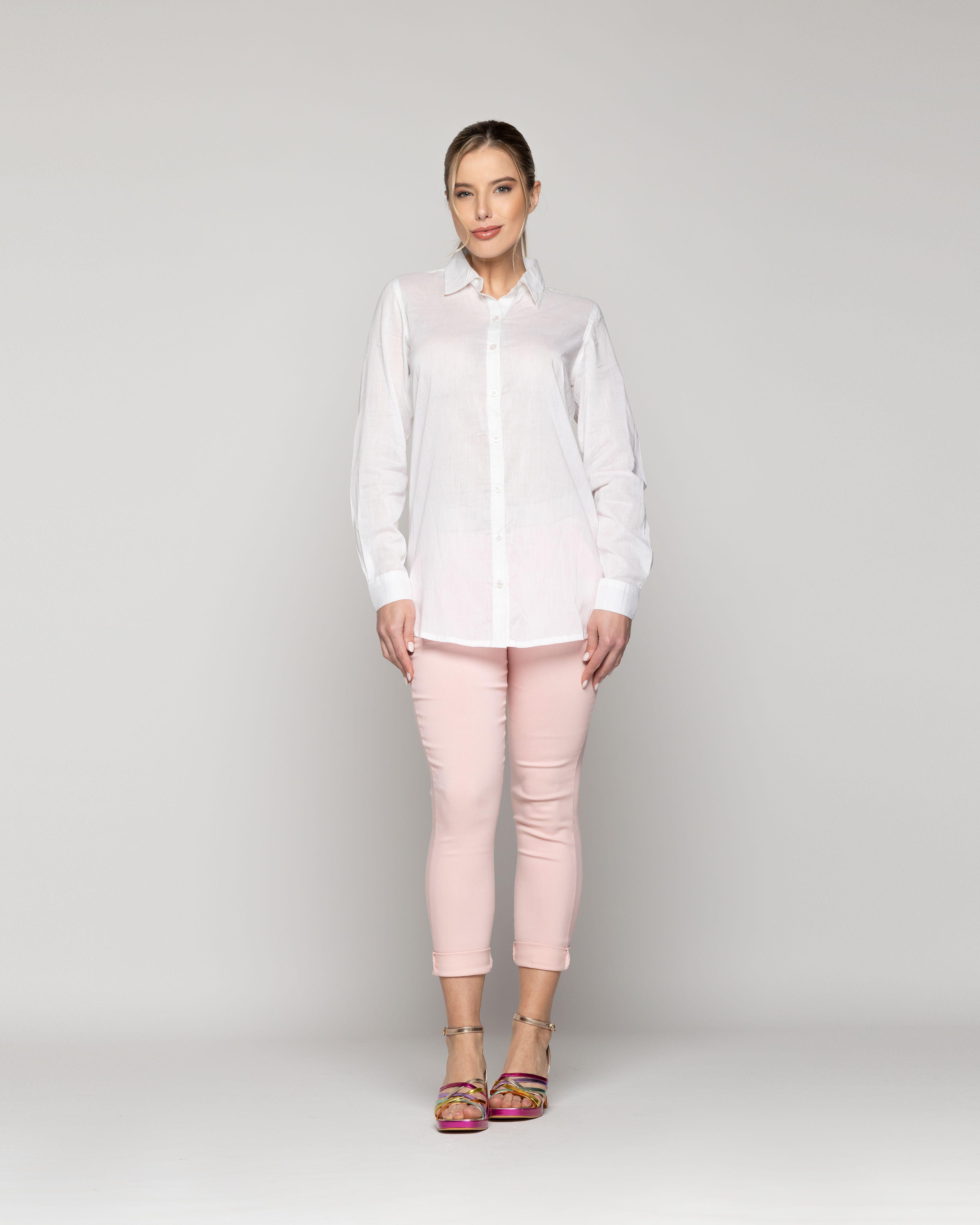 Blusa Mujer Belisa Básica Tela Ligera Blanca Lineatre-1