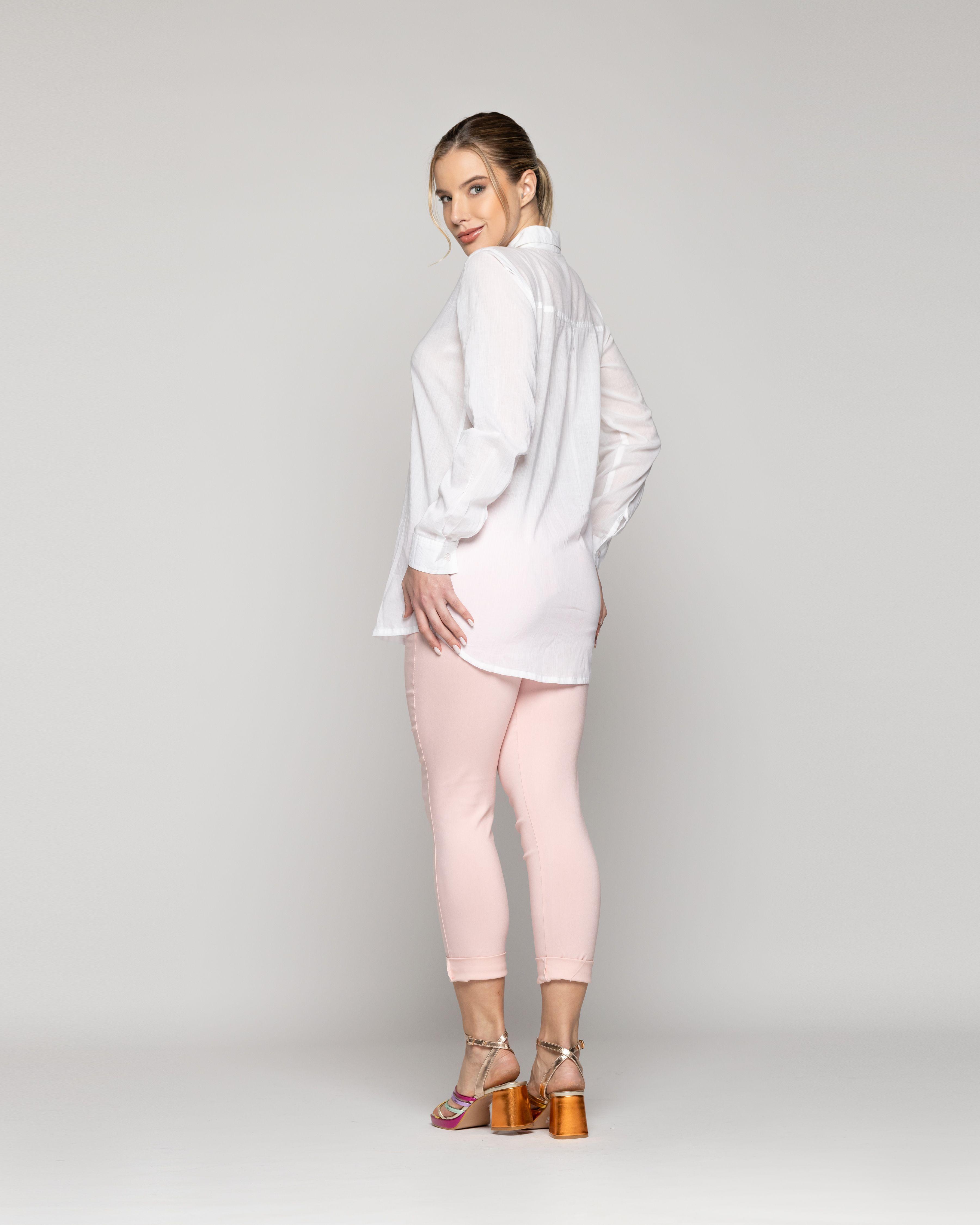 Blusa Mujer Belisa Básica Tela Ligera Blanca Lineatre-3