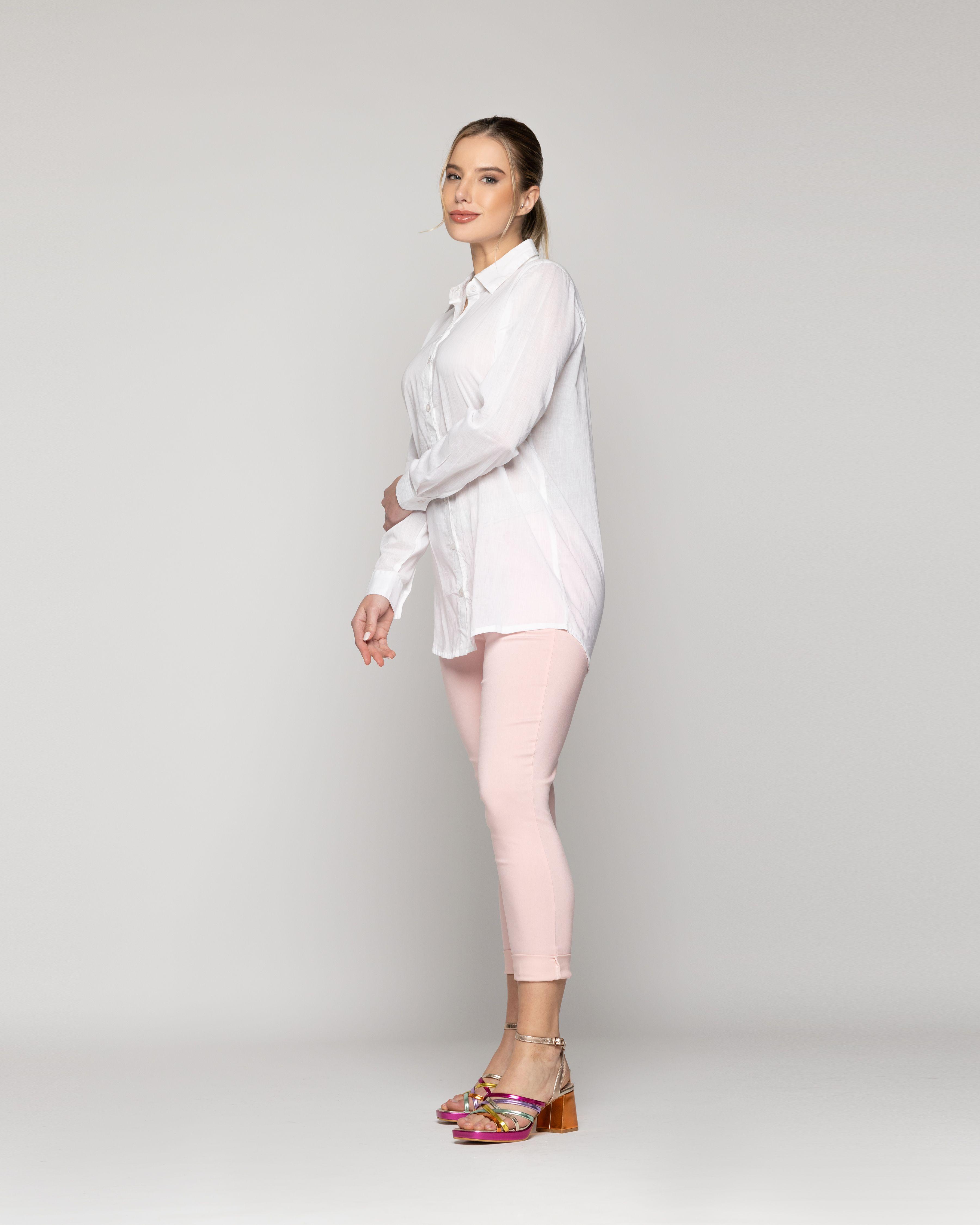 Blusa Mujer Belisa Básica Tela Ligera Blanca Lineatre-4