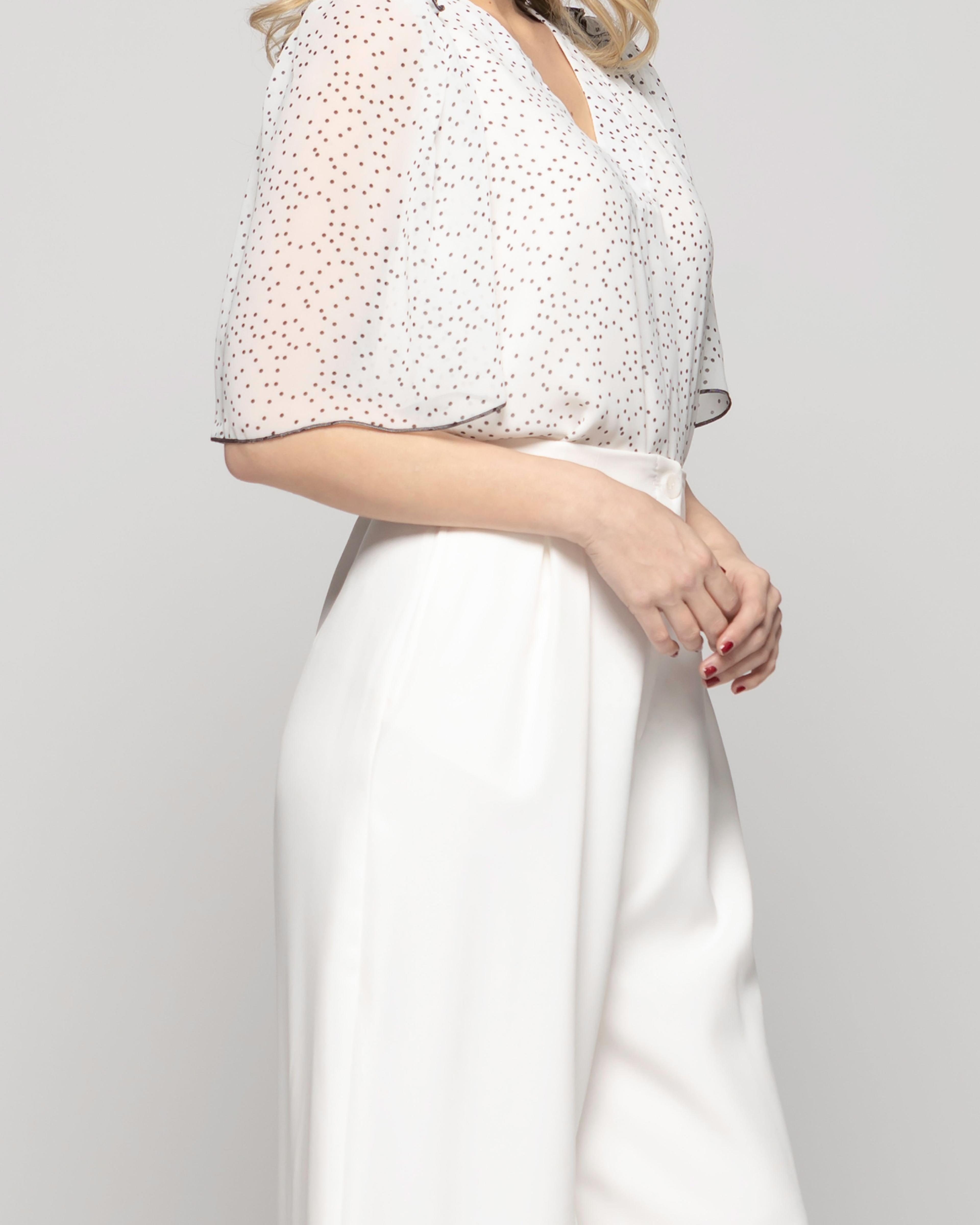 Pantalón Mujer Tulipan Con Pinzas Blanco Crudo-9