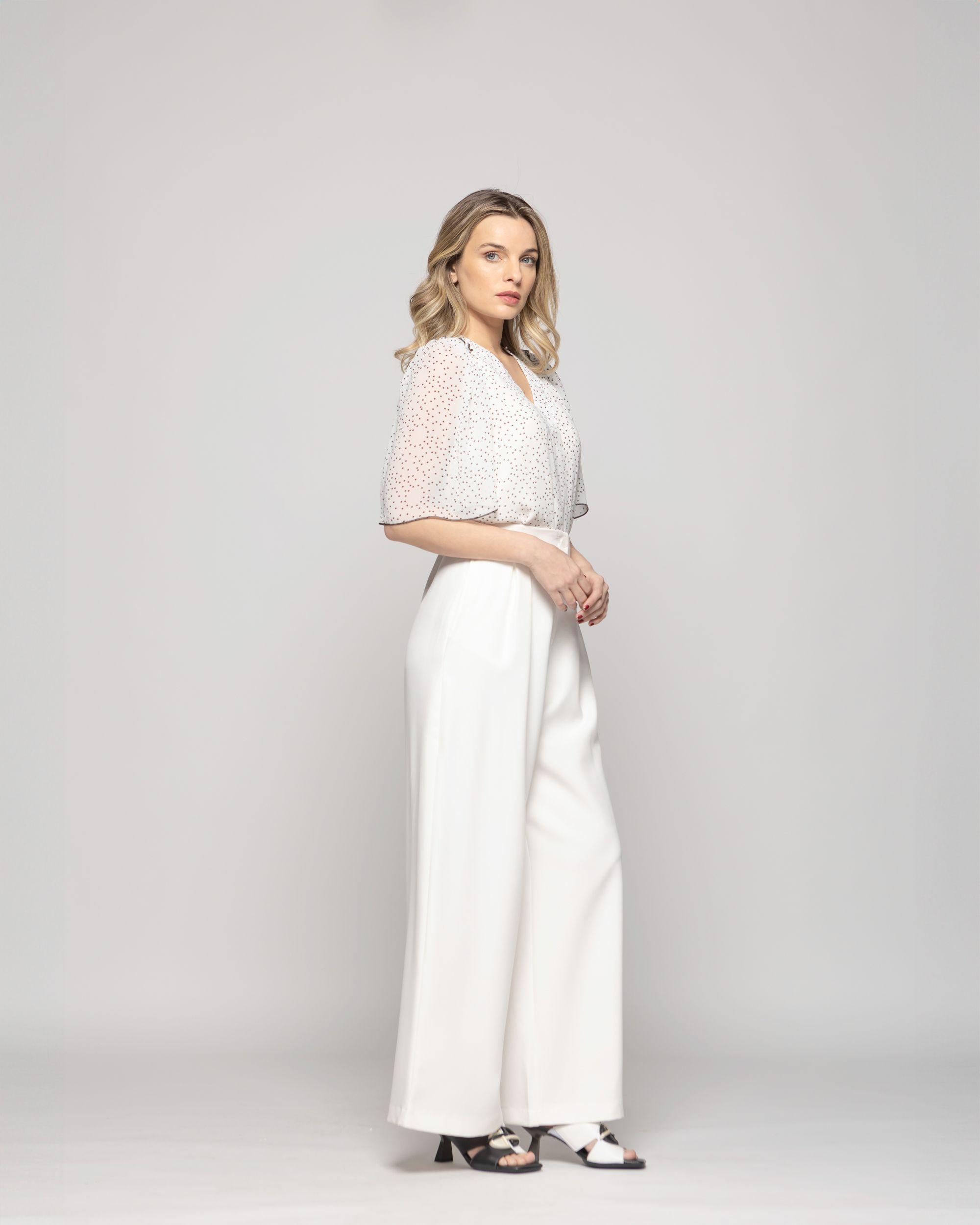 Pantalón Mujer Tulipan Con Pinzas Blanco Crudo-8