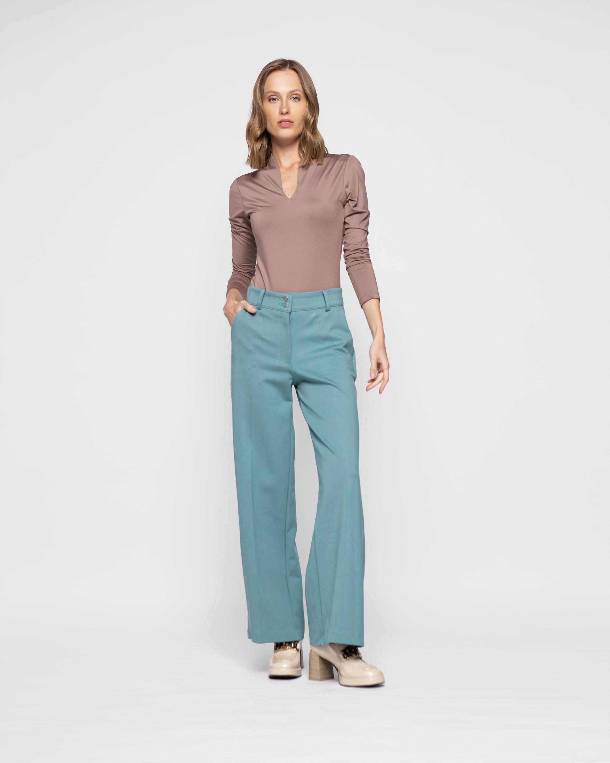 Pantalon Mujer Aleli Verde Menta Ludovica-0