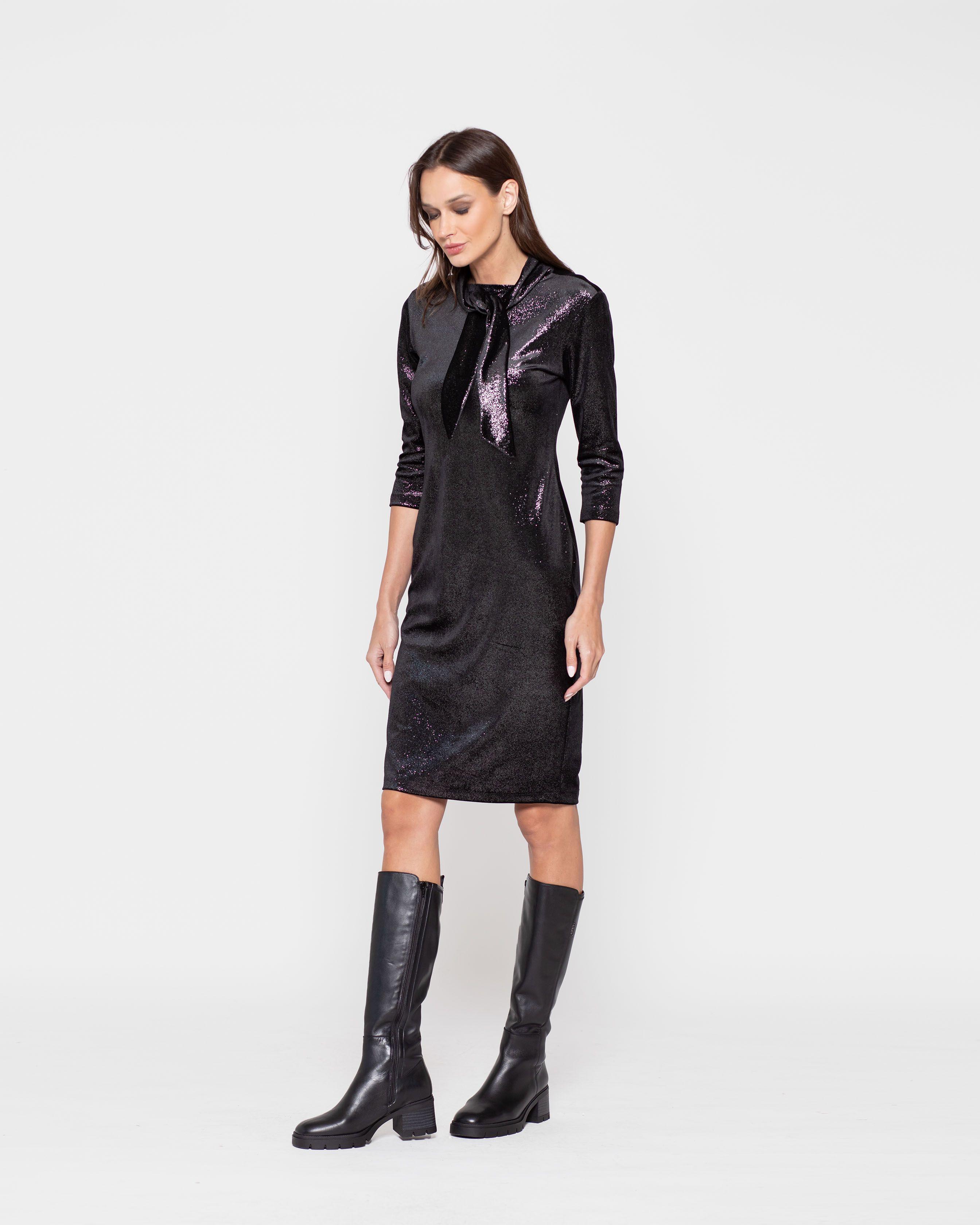 Vestido Mujer Hortensia Negro Ludovica-1
