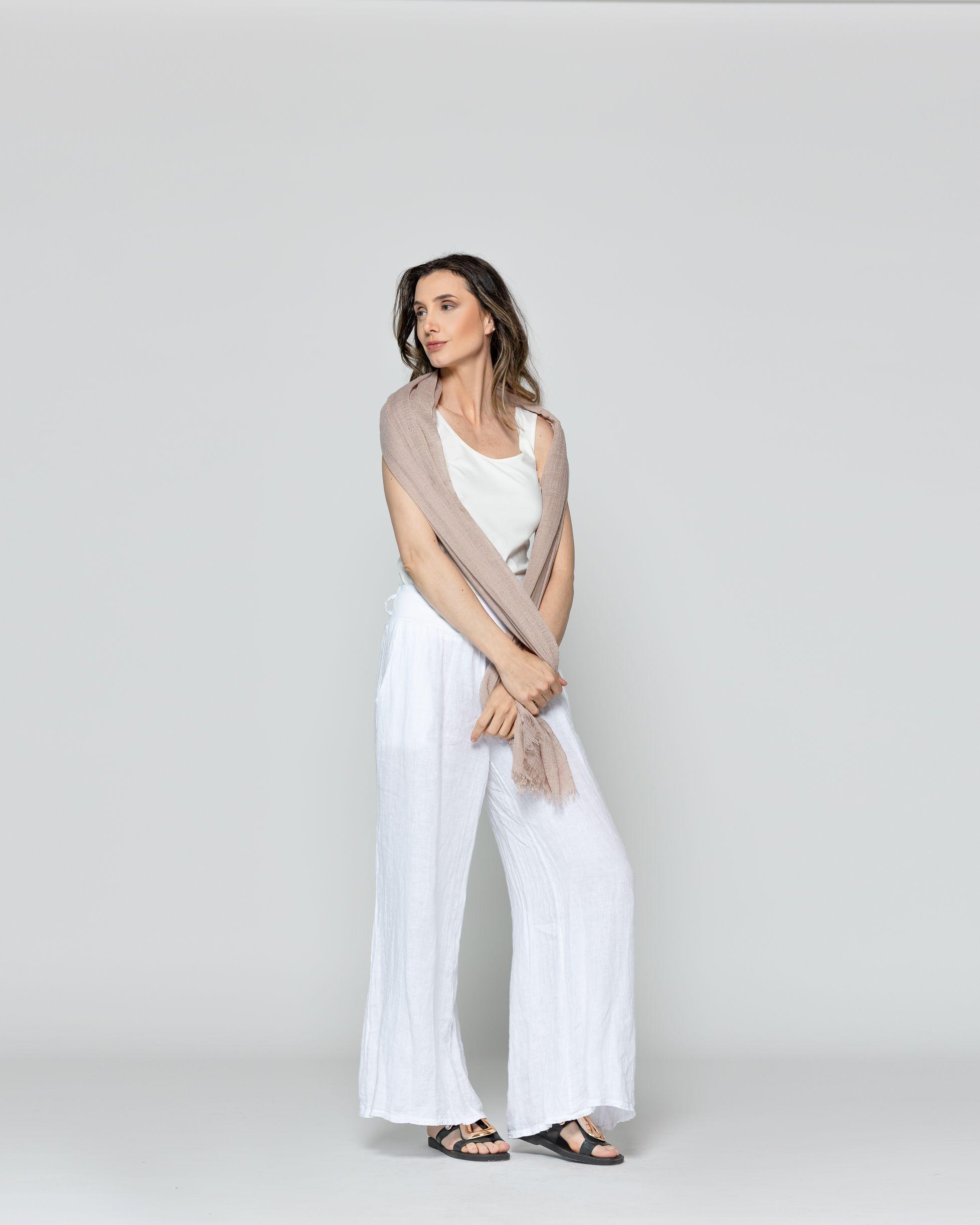 Pañuelo Mujer Con Textura Beige Lineatre-2