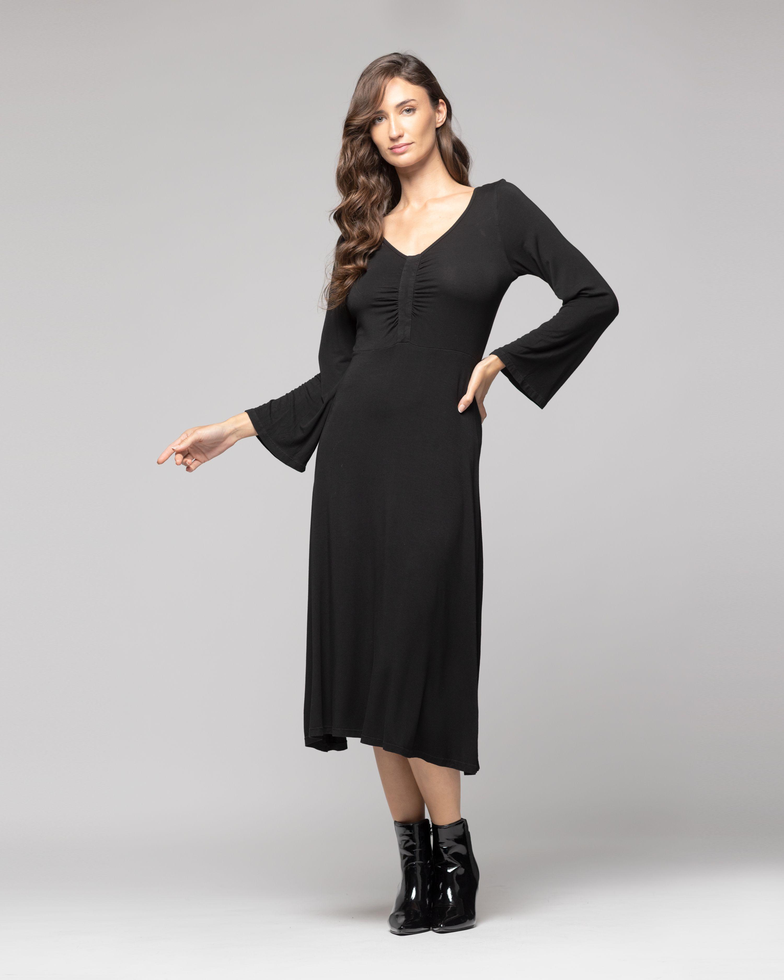Vestido Mujer Asha Negro Lineatre-0