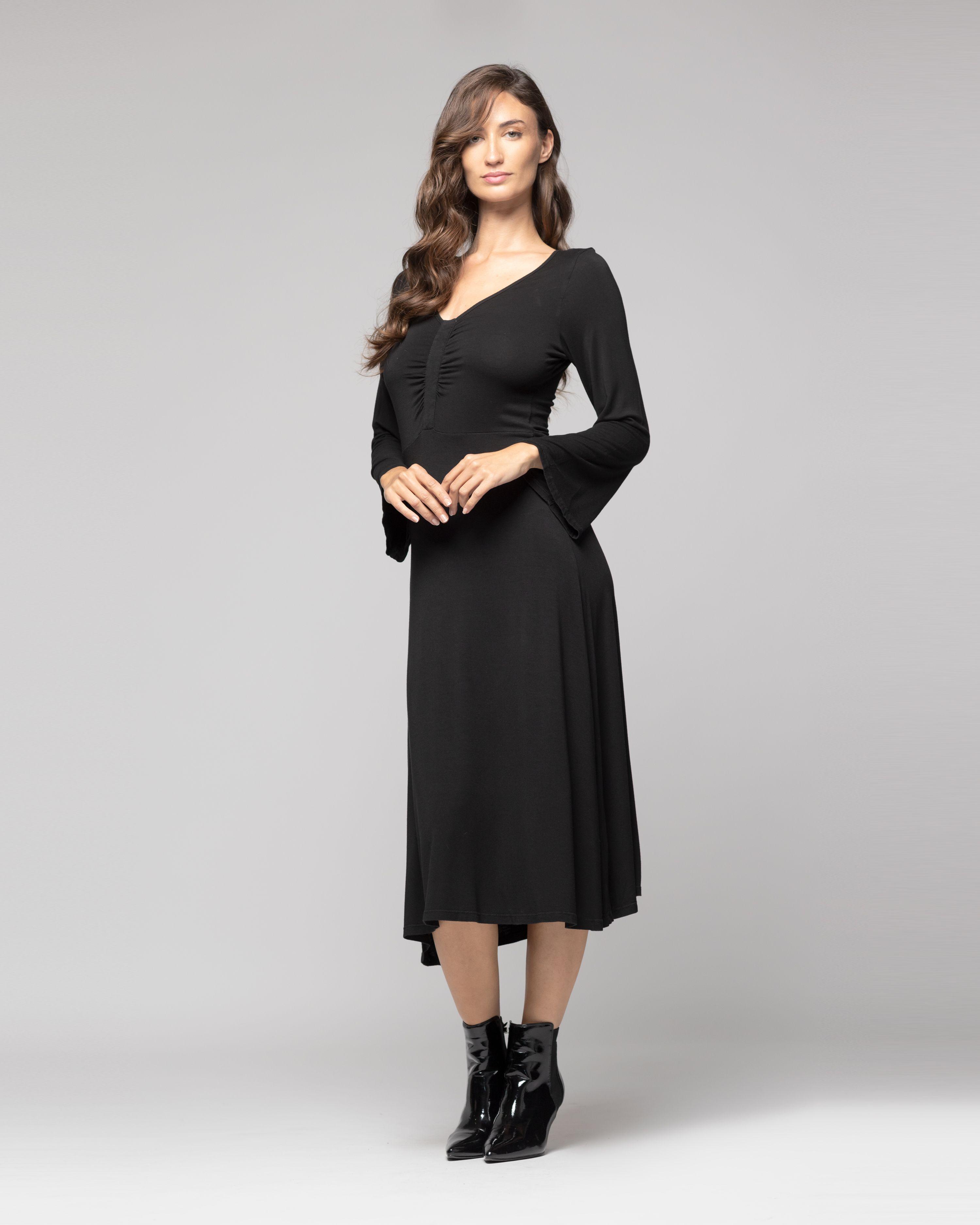 Vestido Mujer Asha Negro Lineatre-1