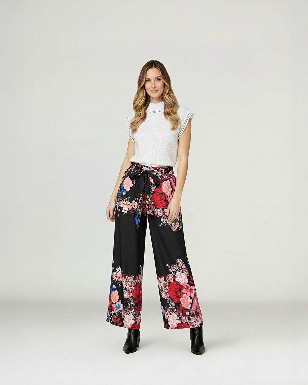 Pantalón Mujer Mirella Relaxed Negro Lineatre-0