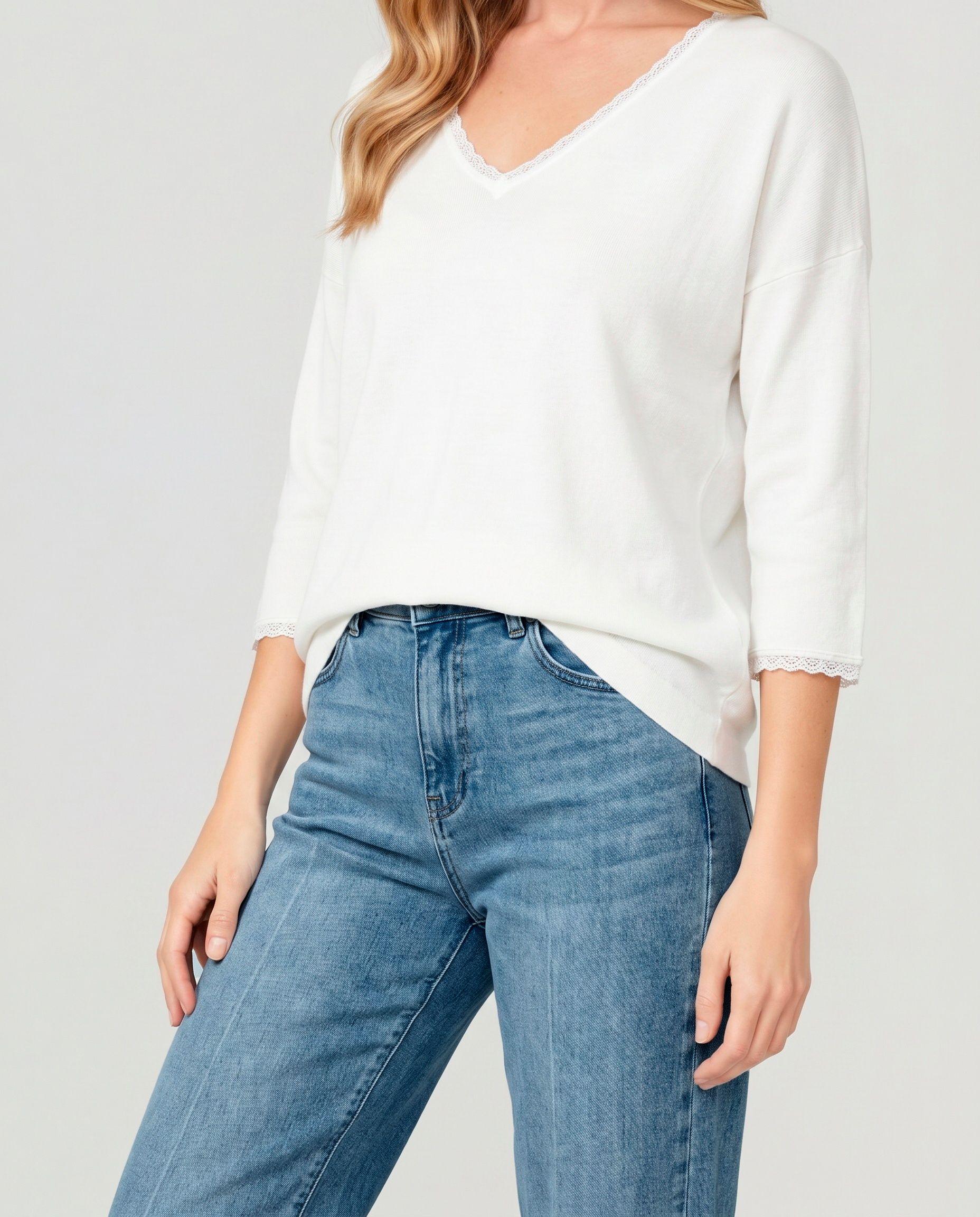 Sweater Mujer Romina Blanco Lineatré-2