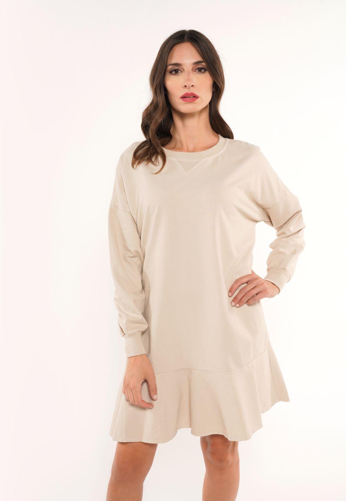 Vestido brunella beige lineatre-1