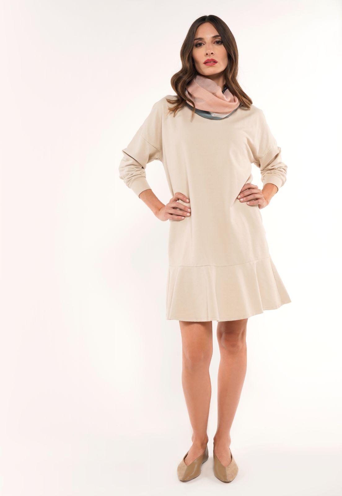 Vestido brunella beige lineatre-2