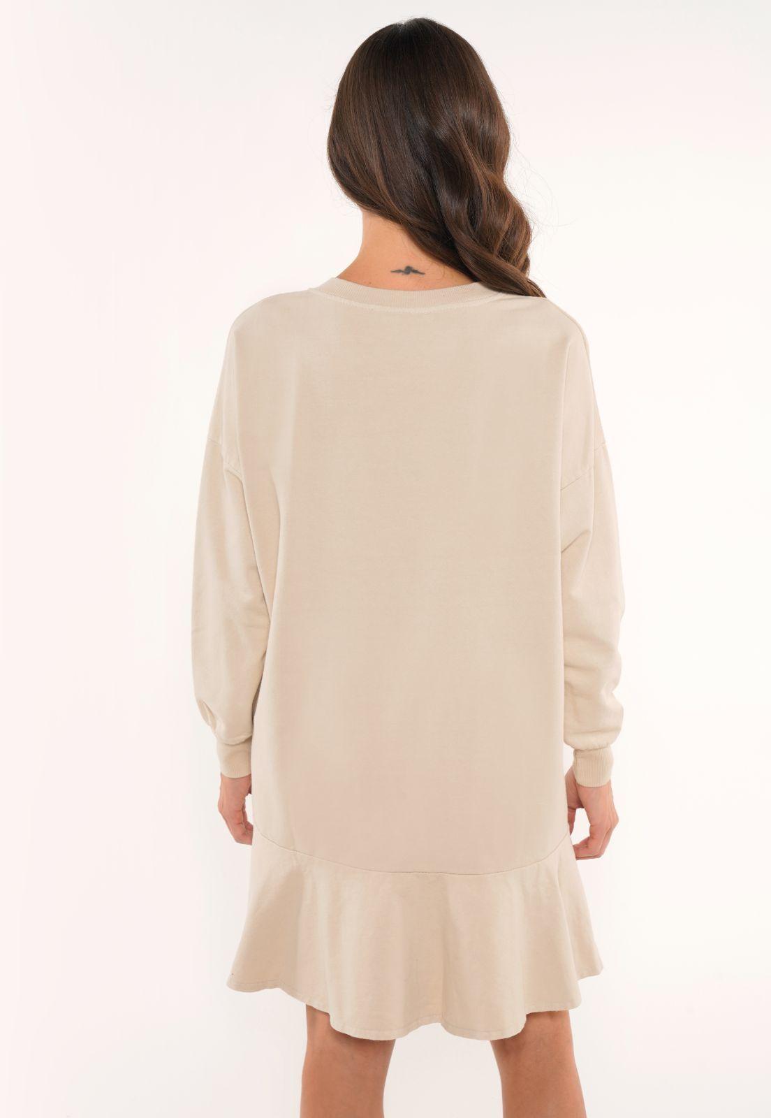 Vestido brunella beige lineatre-2