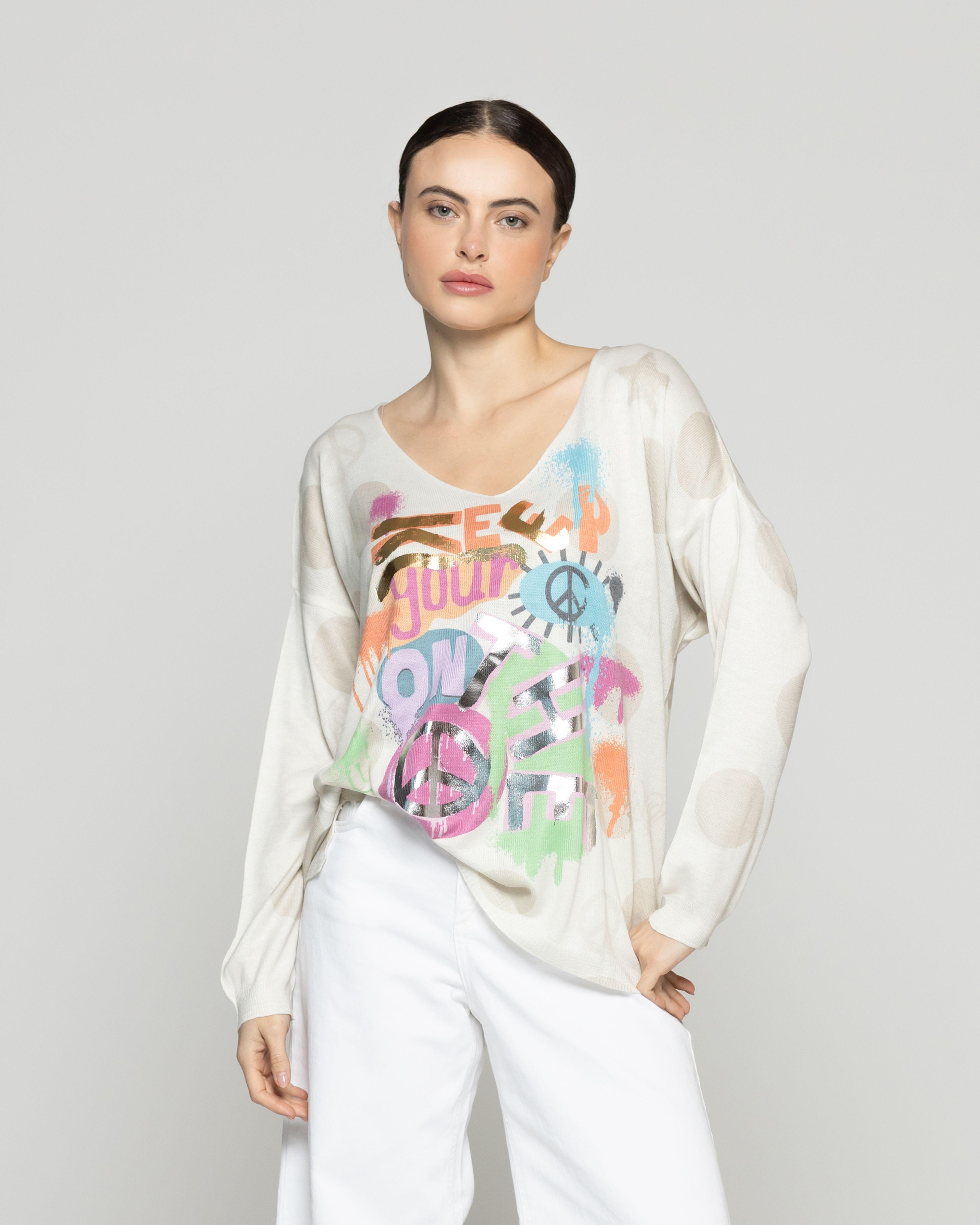 Sweater Mujer Wilma Tela Ligera Con Estampado Gráfico Lineatre-3