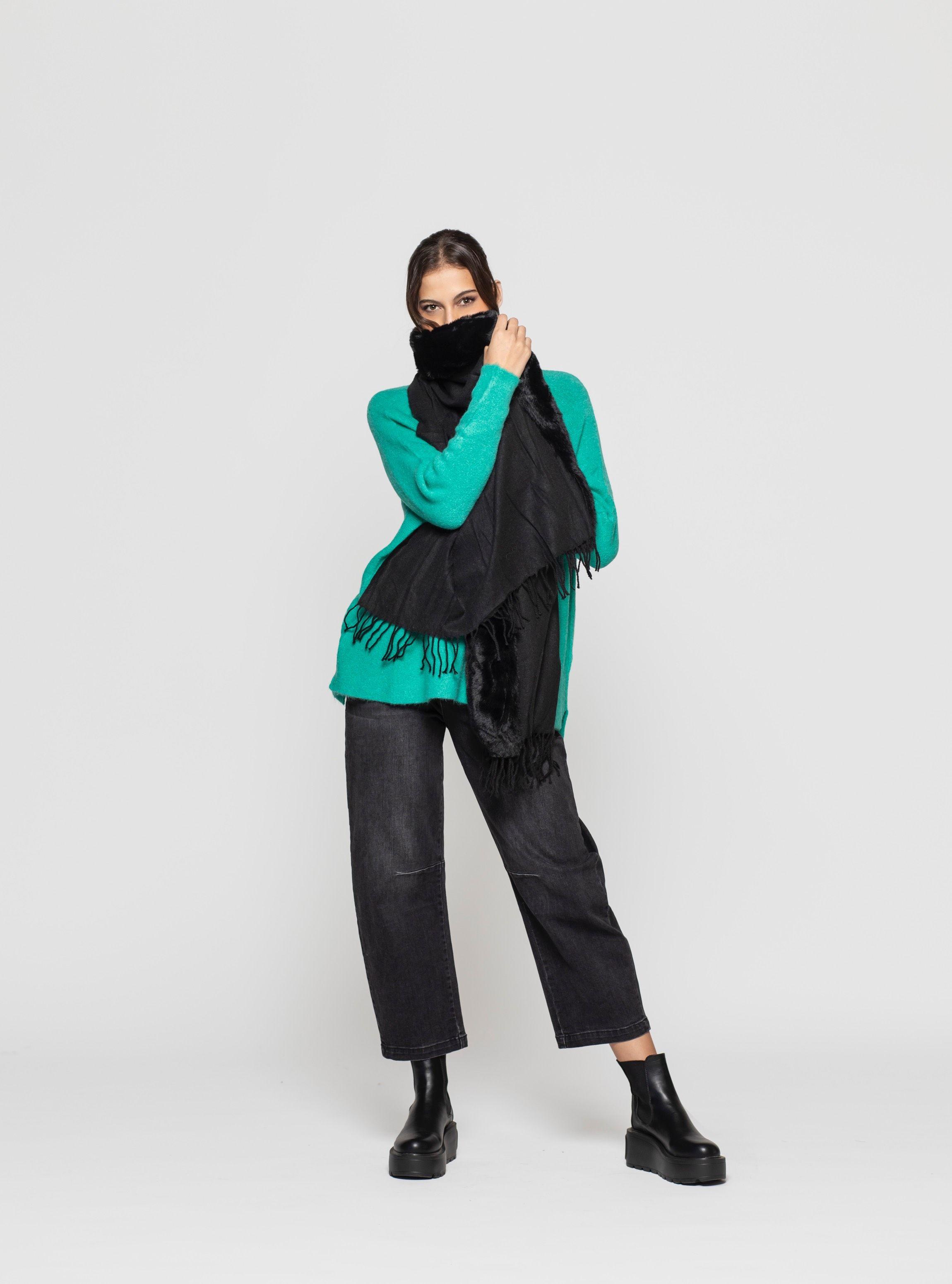 Echarpe Mujer Amira Negro Lineatre-2