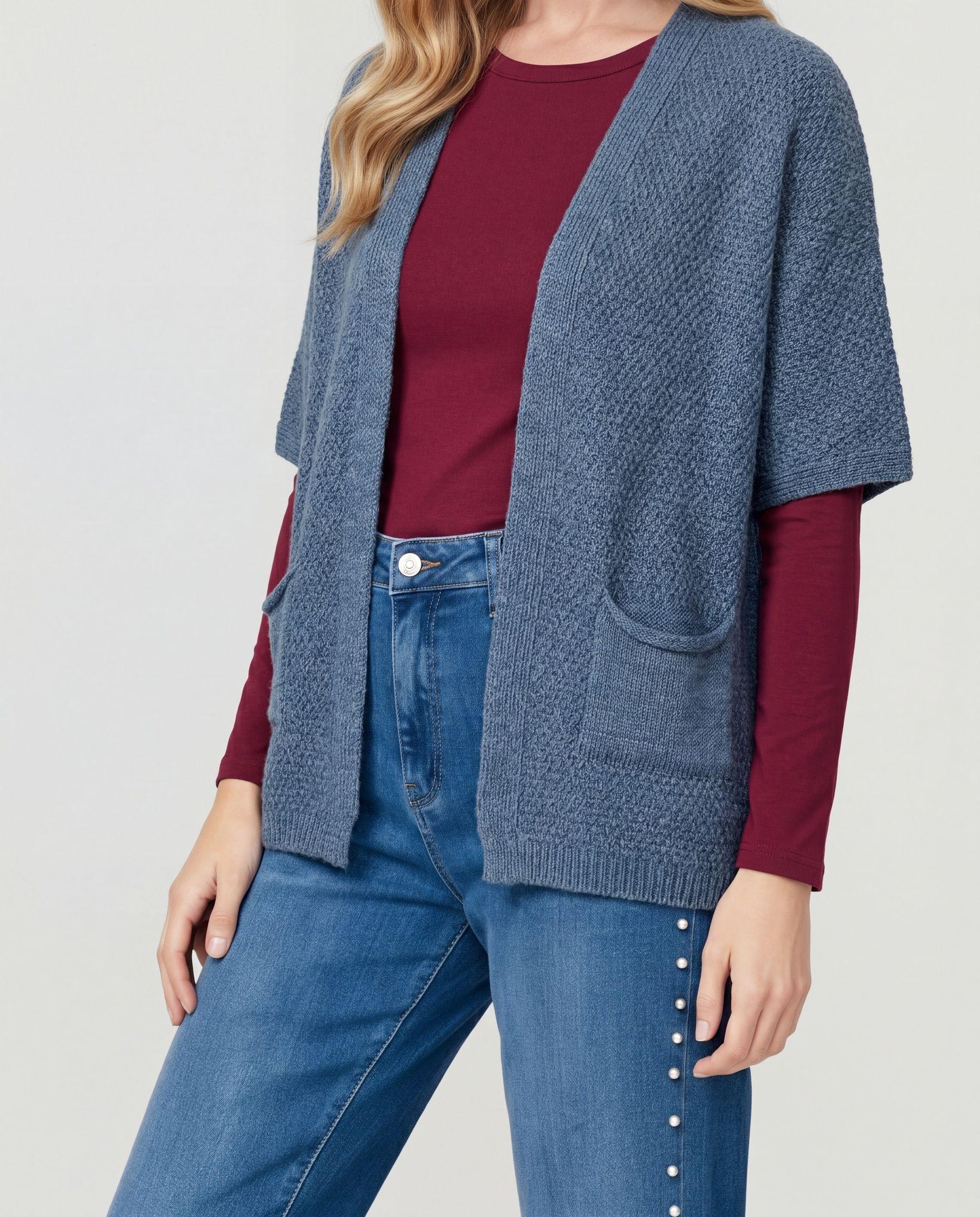 Cardigan Mujer Amanda Gris Lineatré-2